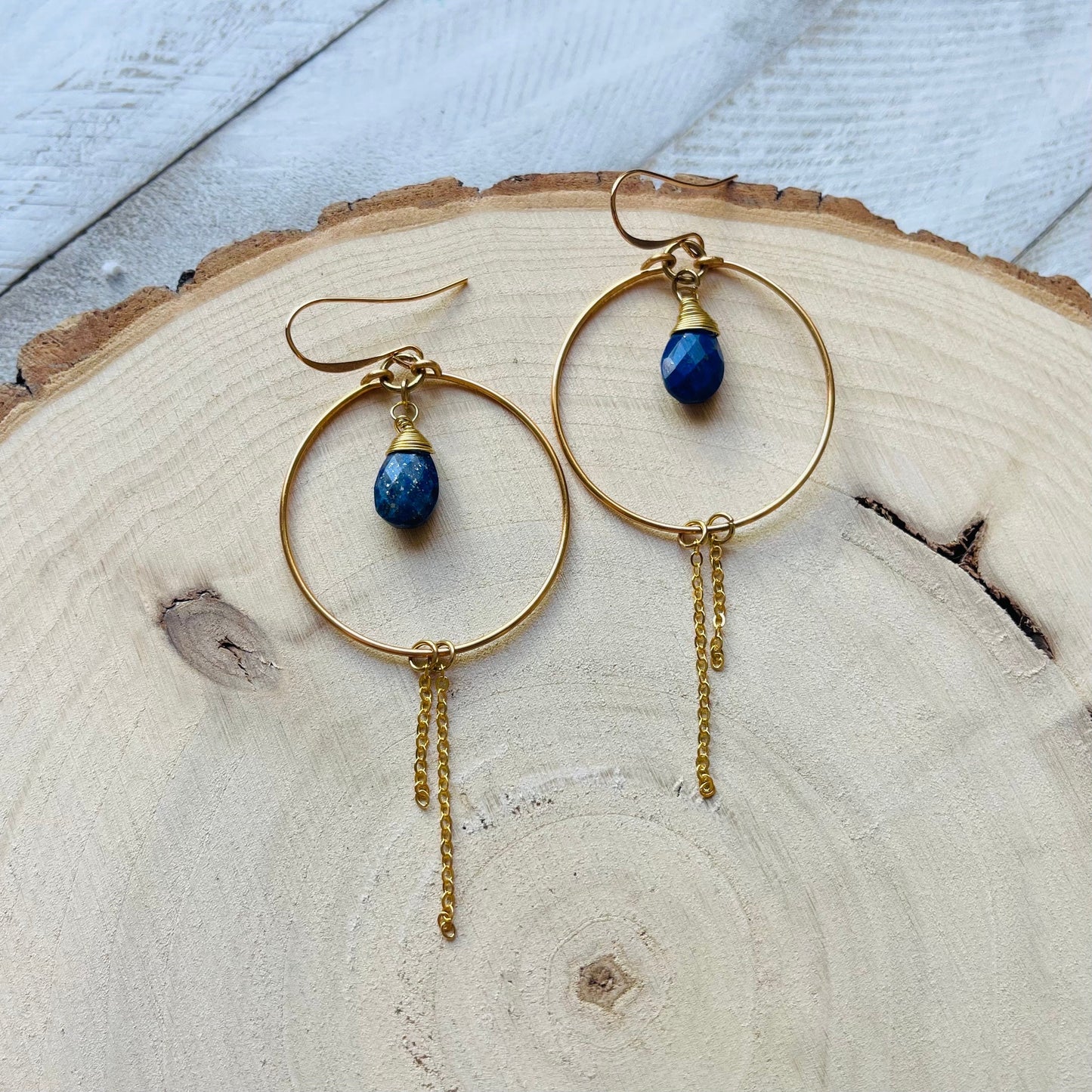 Lapis Lazuli Hoop Earrings