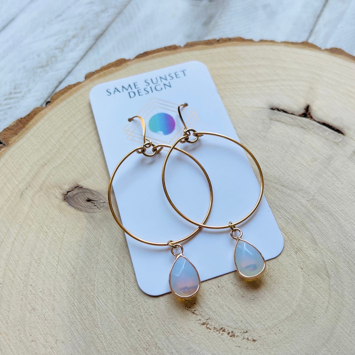 Opalite Hoop Earrings