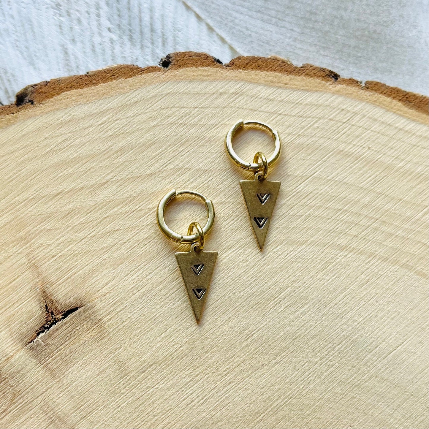 Triangle Huggie Hoop Earrings
