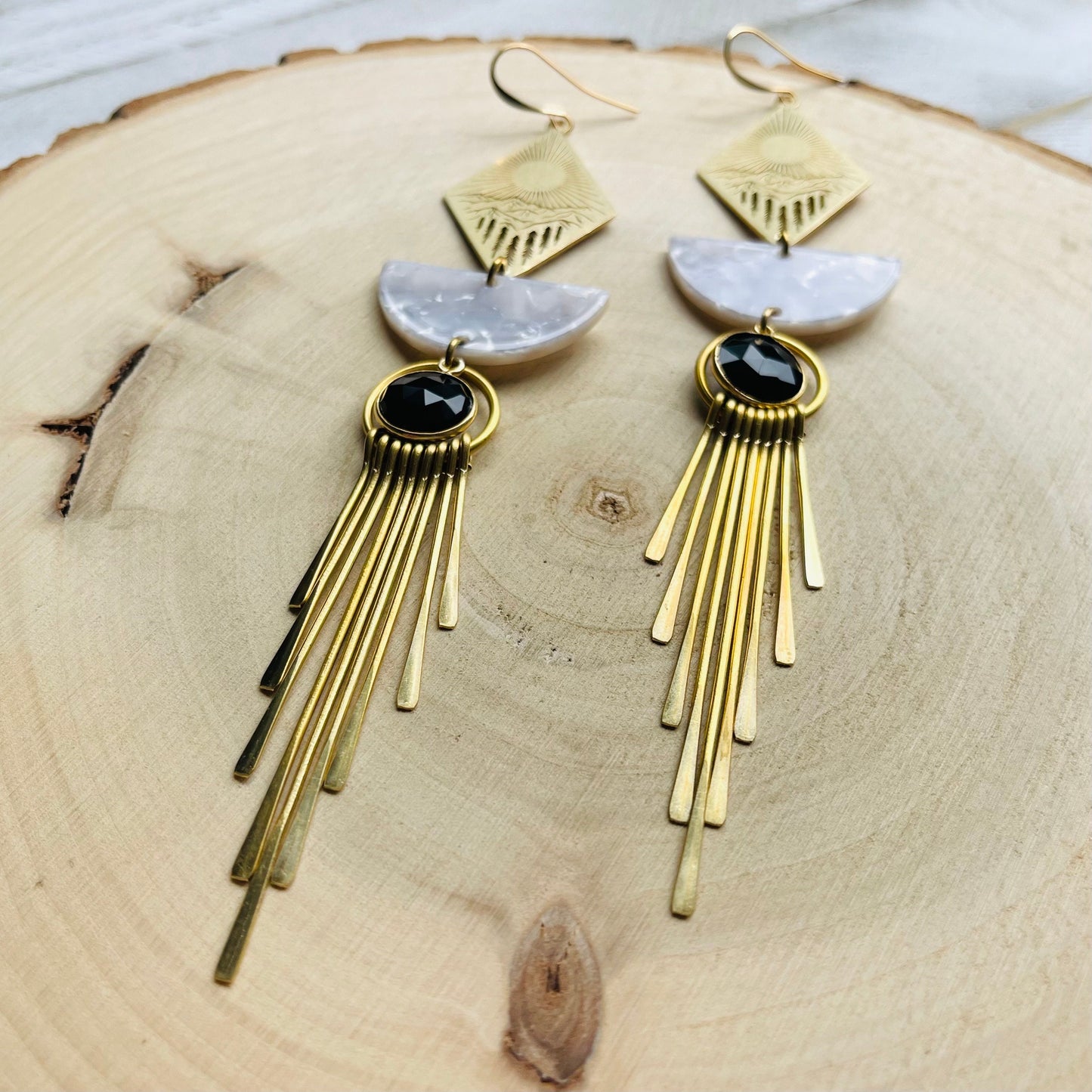 Onyx Mountain Fringe Earrings