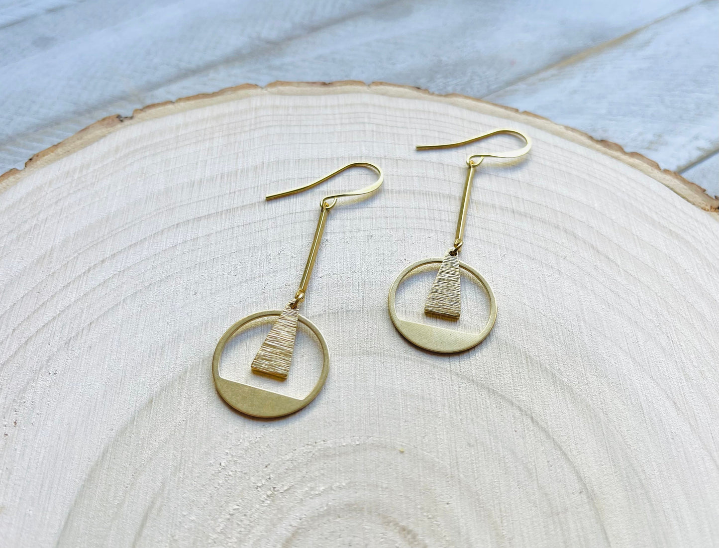 Geometric Brass Boho Earrings