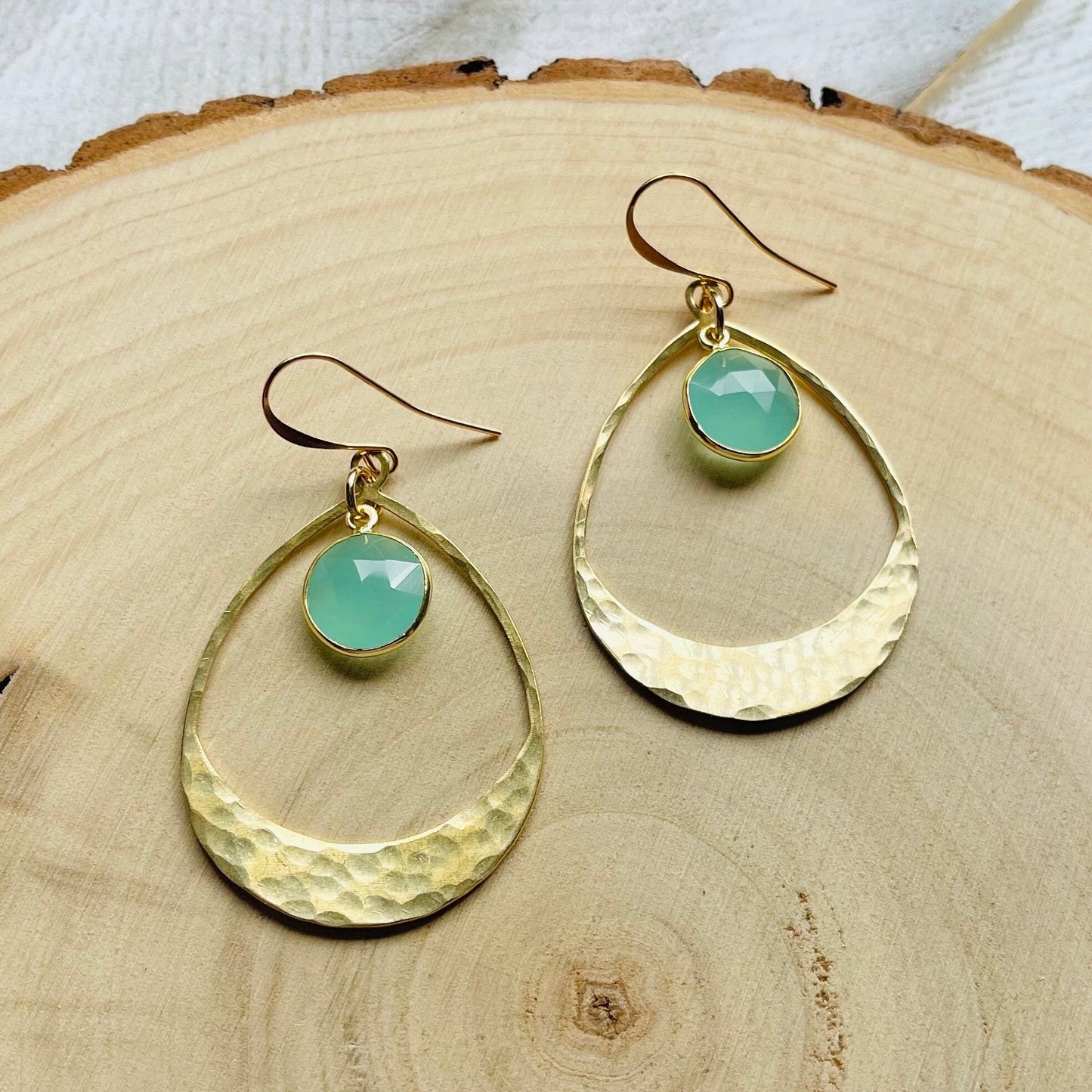 Aqua Chalcedony Earrings