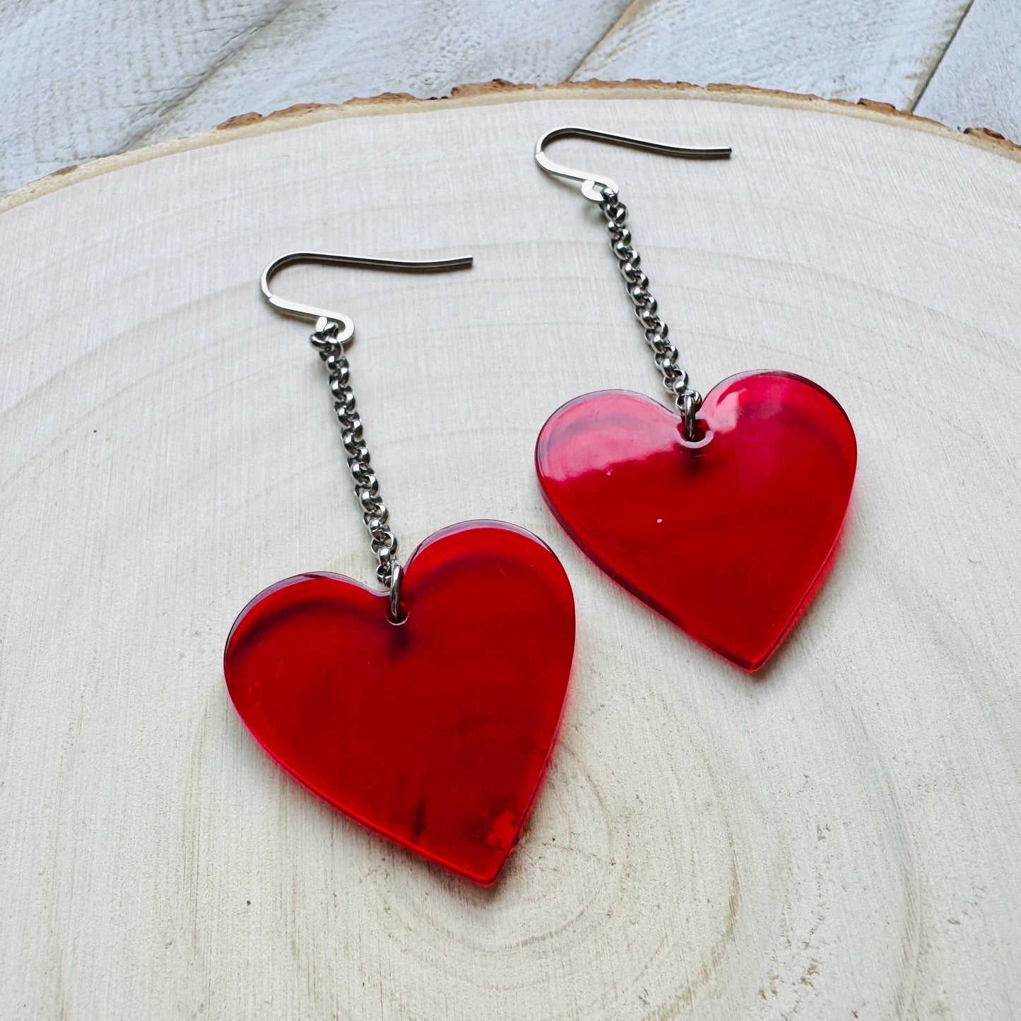 Red Heart Earrings
