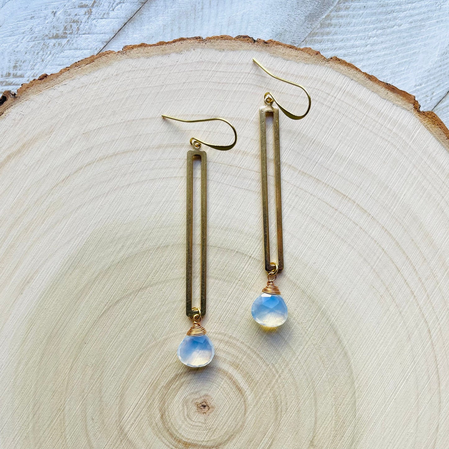 Brass Opalite Earrings