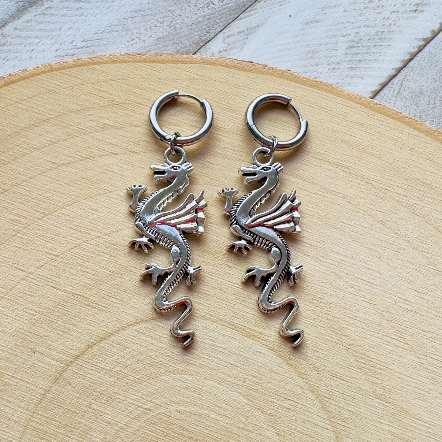 Dragon Huggie Hoop Earrings