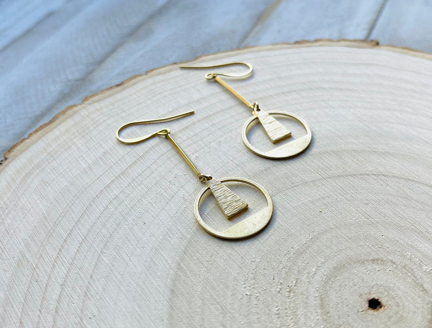Geometric Brass Boho Earrings