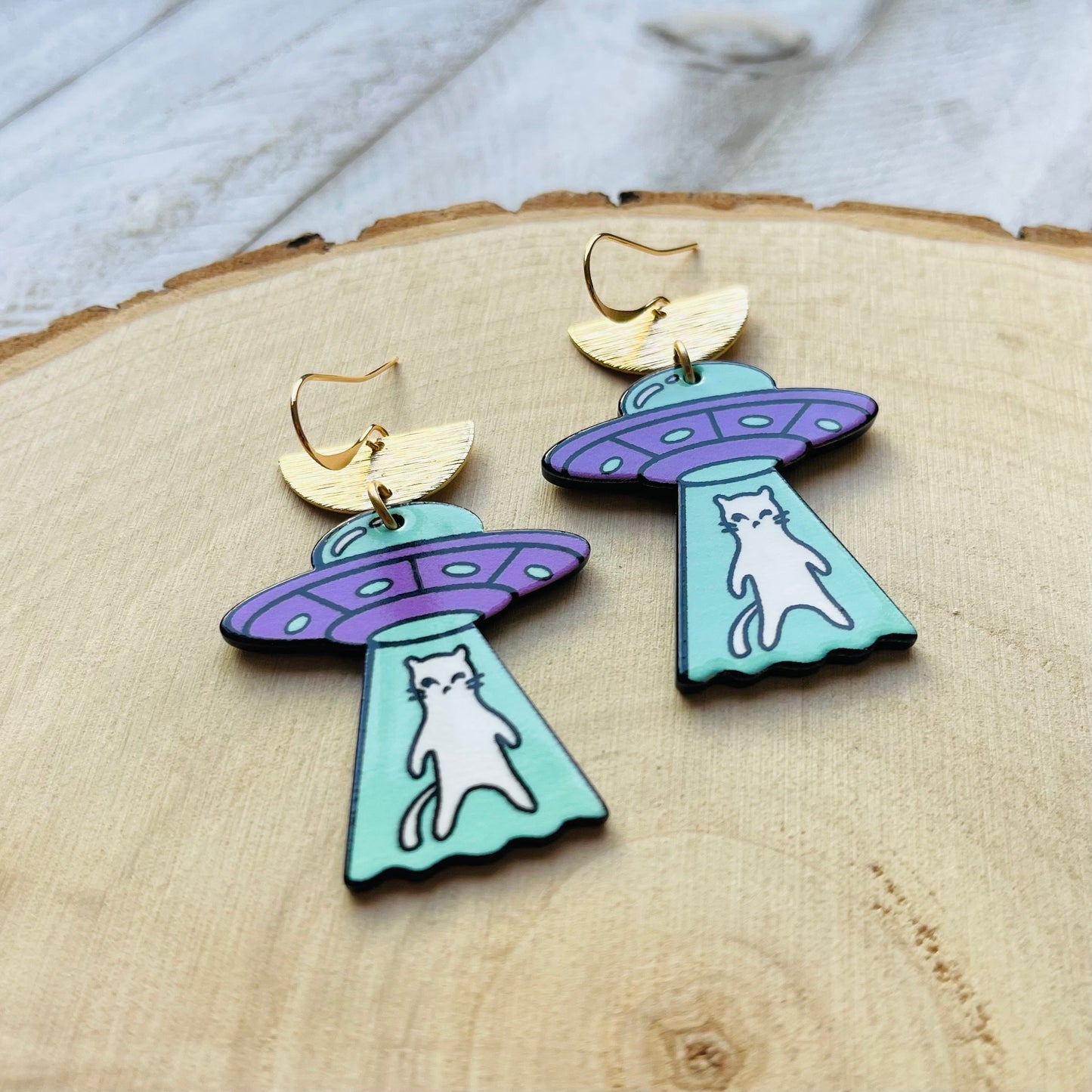 UFO Cat Earrings