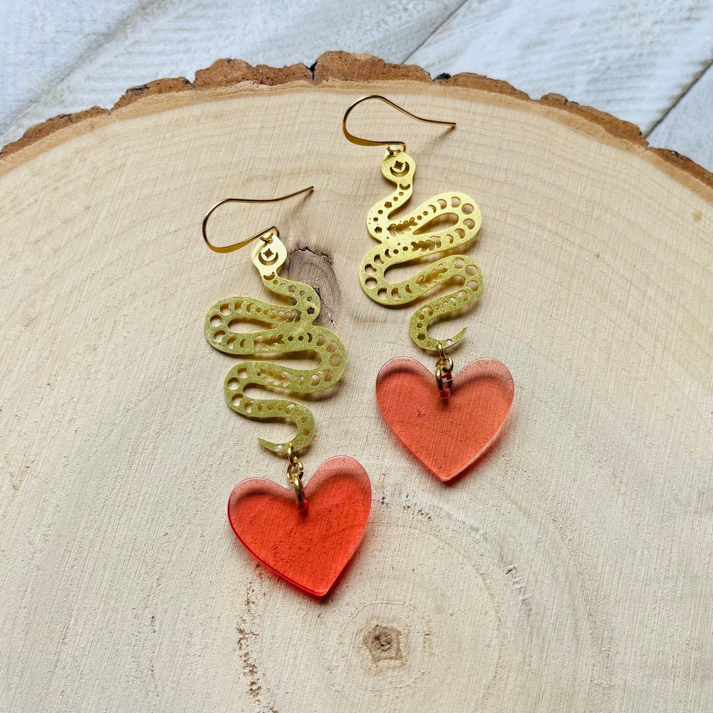 Snake Heart Earrings