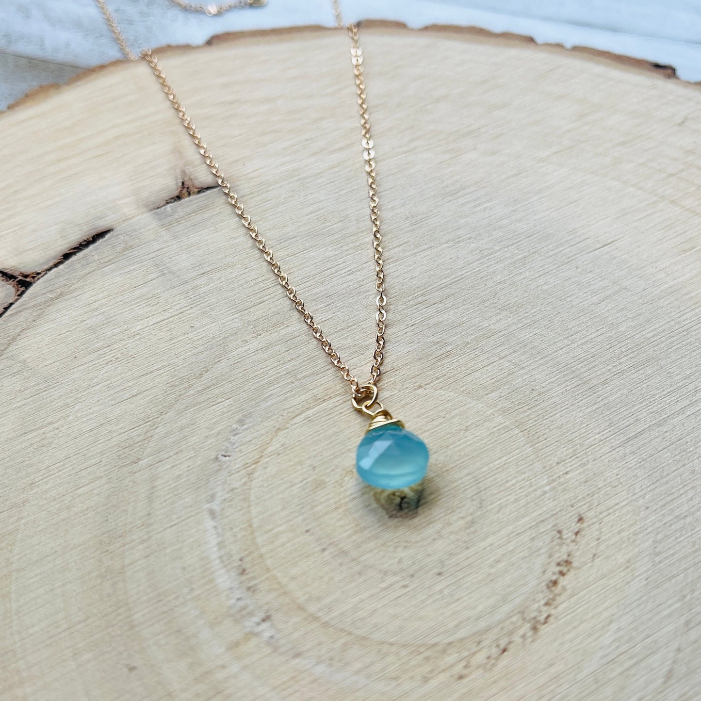 Aqua Chalcedony Necklace