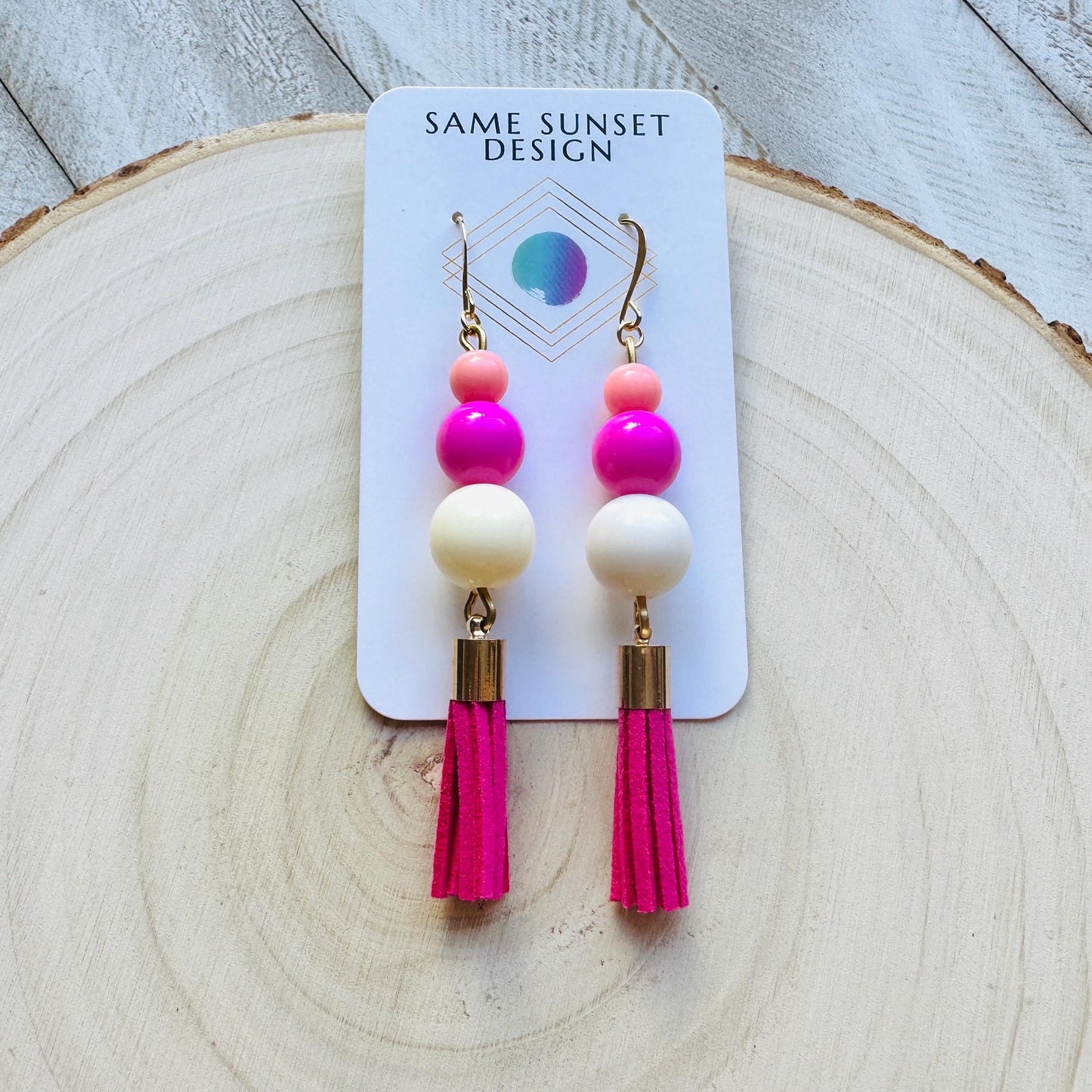 Pink Tassel Earrings