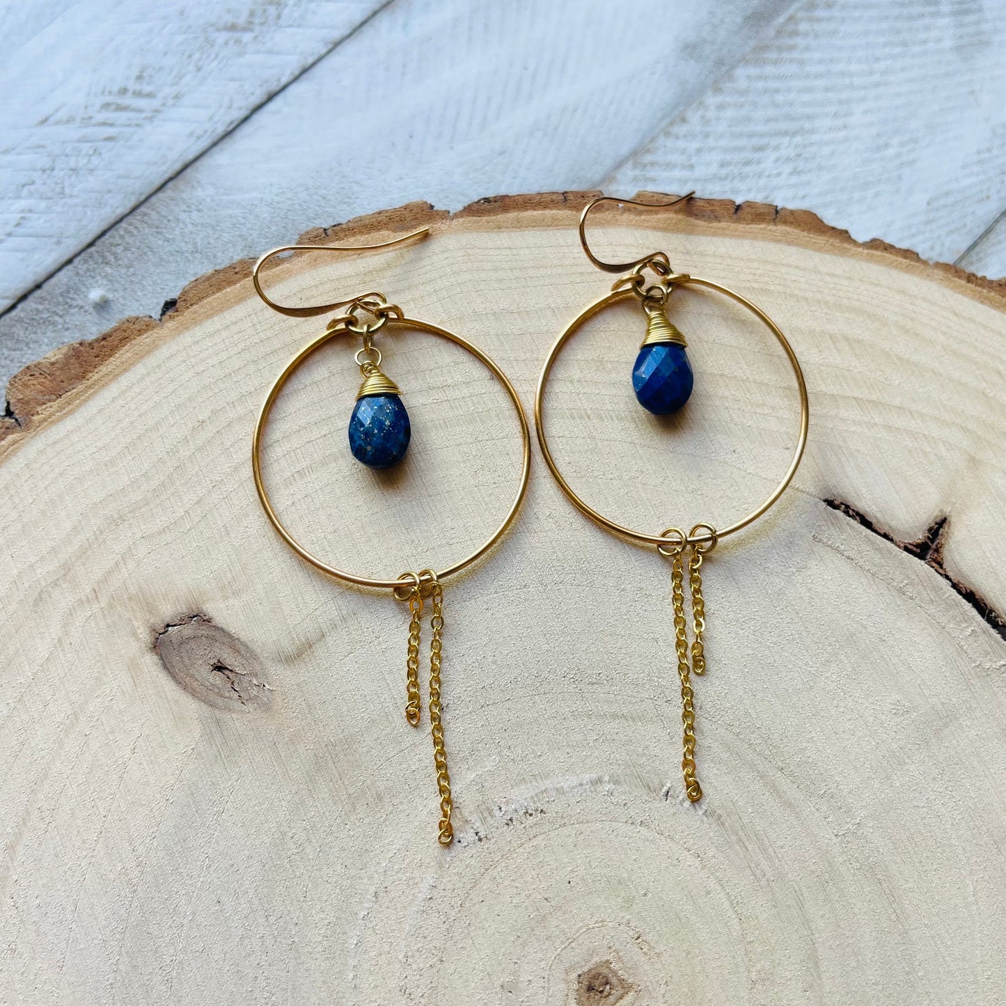 Lapis Lazuli Hoop Earrings