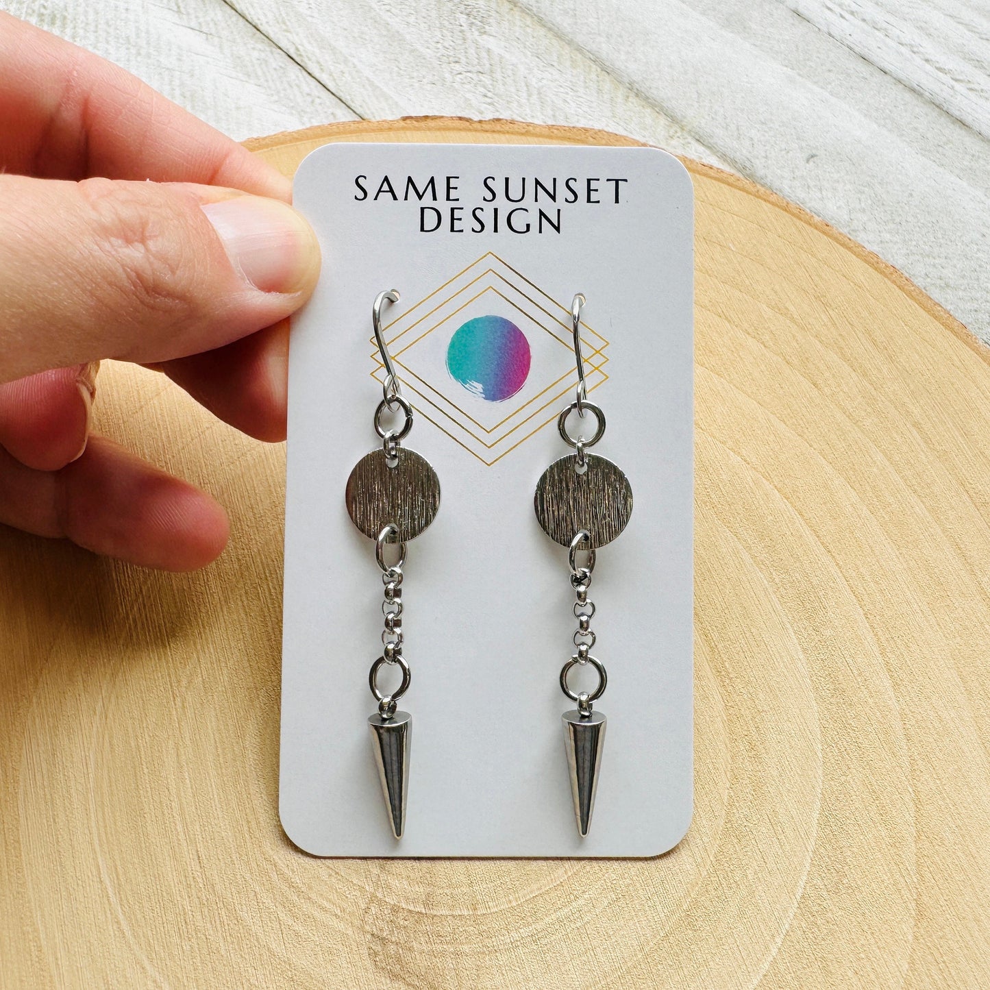Stainless Steel Spike Earrings