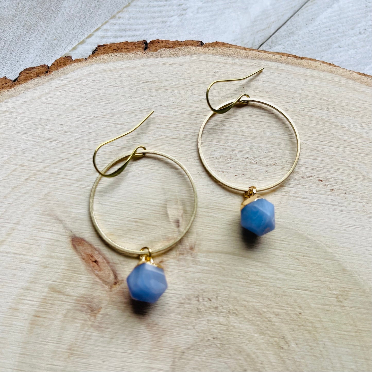 Agate Hoop Earrings