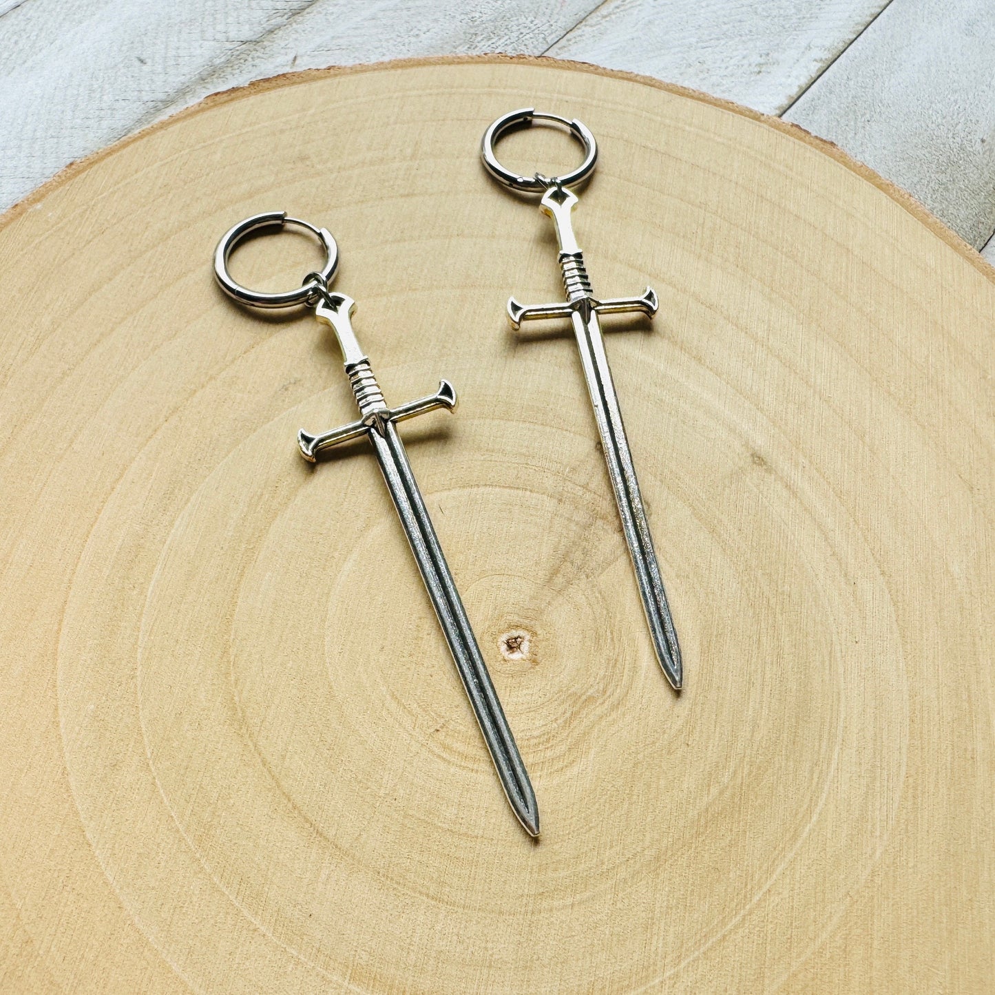 Sword Huggie Hoop Earrings