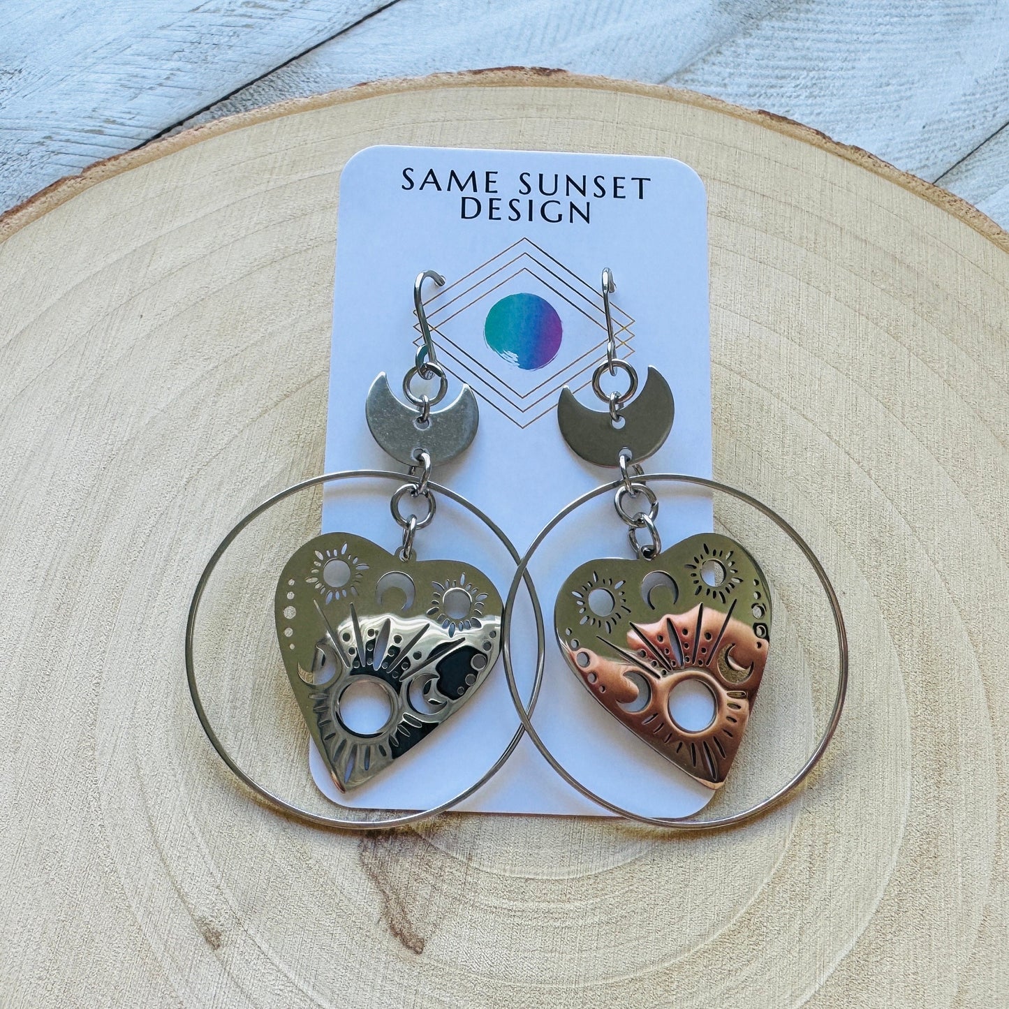 Stainless Steel Planchette Earrings