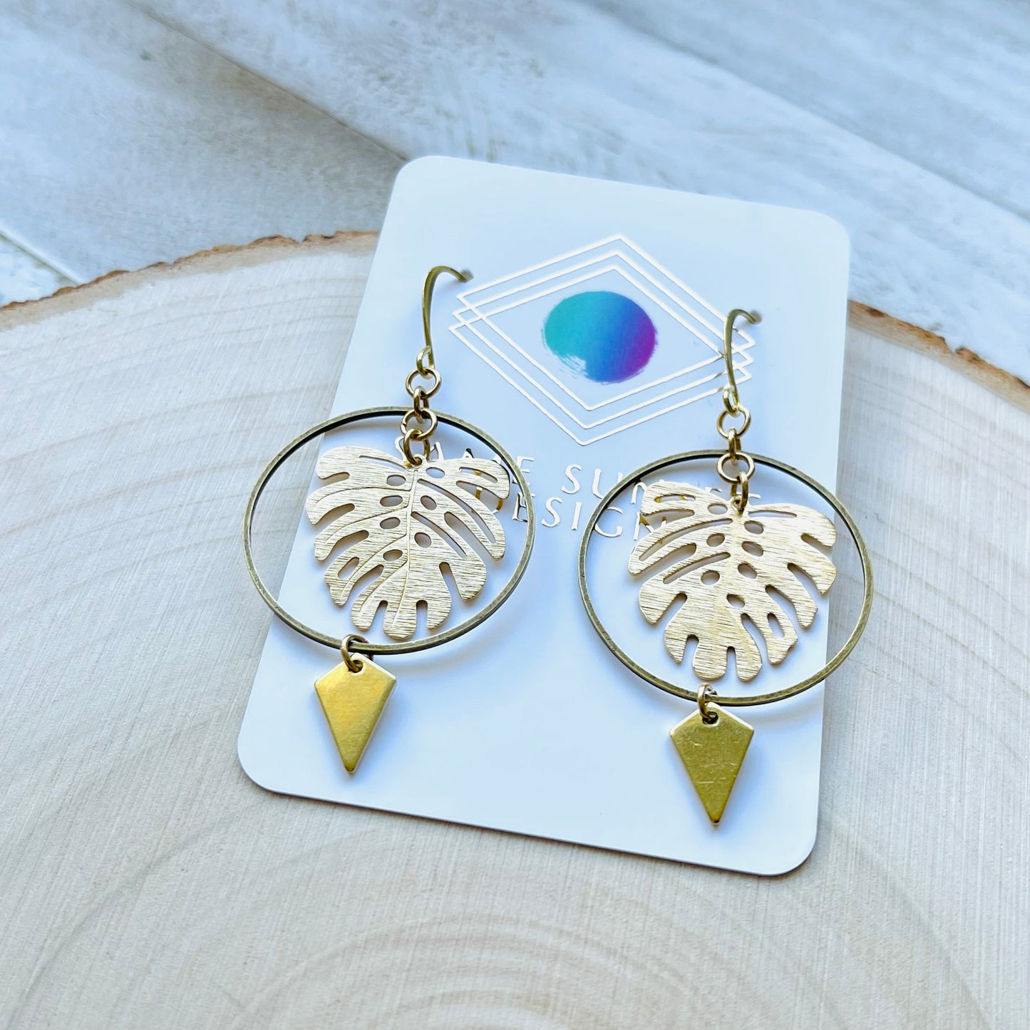 Monstera Leaf Earrings