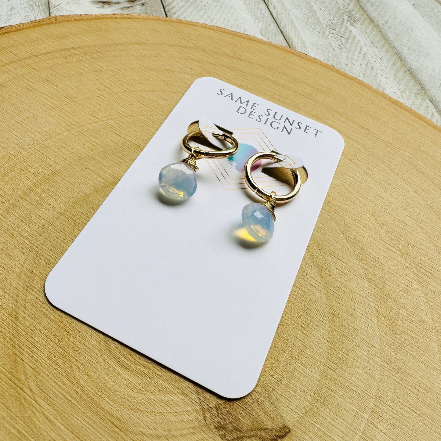 Opalite Huggie Hoop Earrings