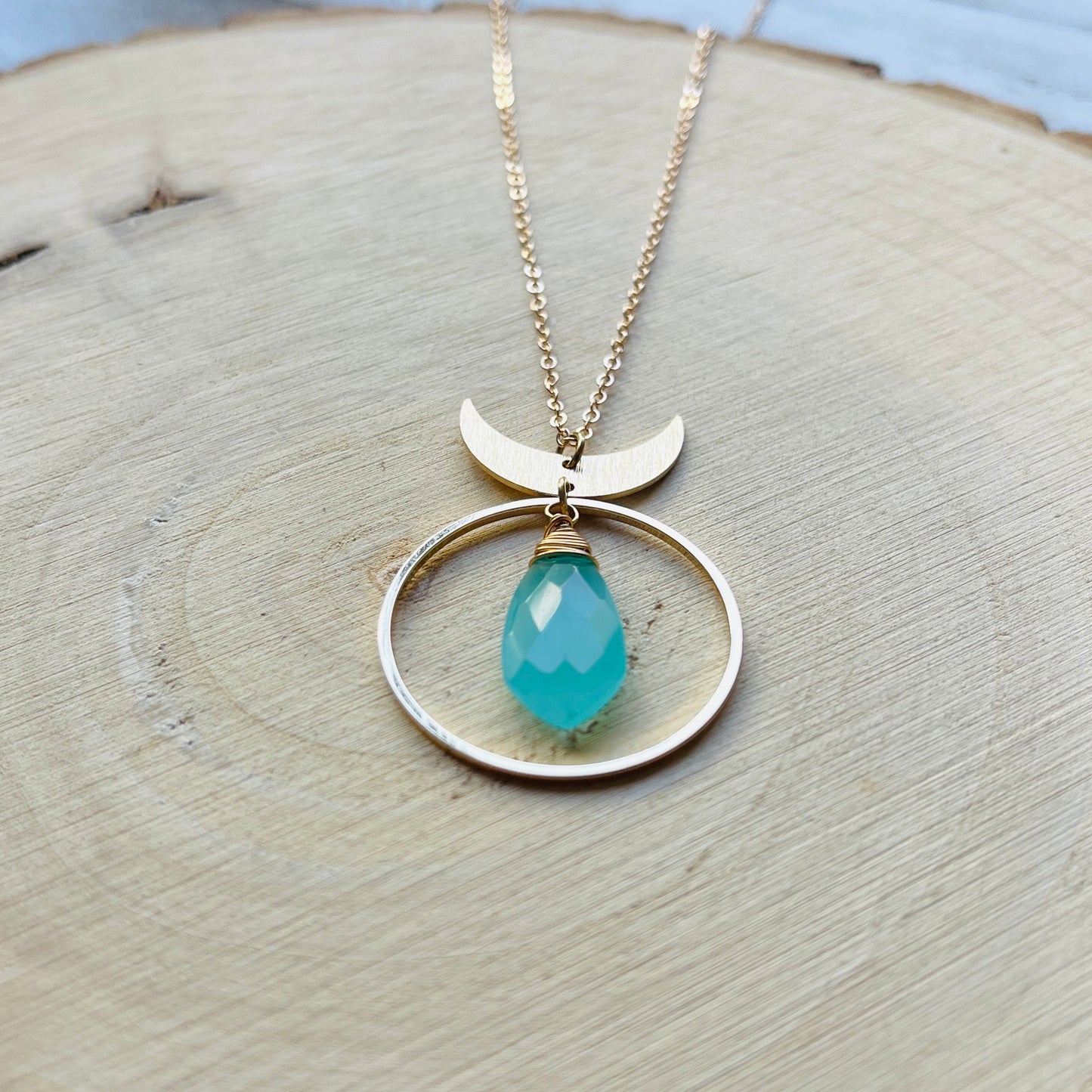 Chalcedony Moon Necklace
