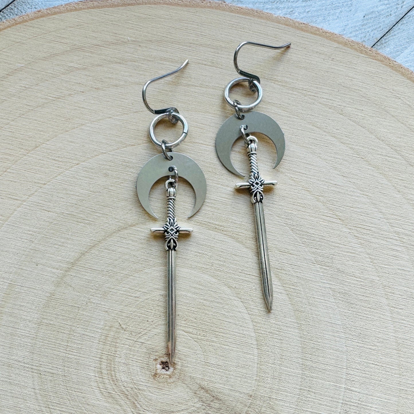 Sword Moon Earrings