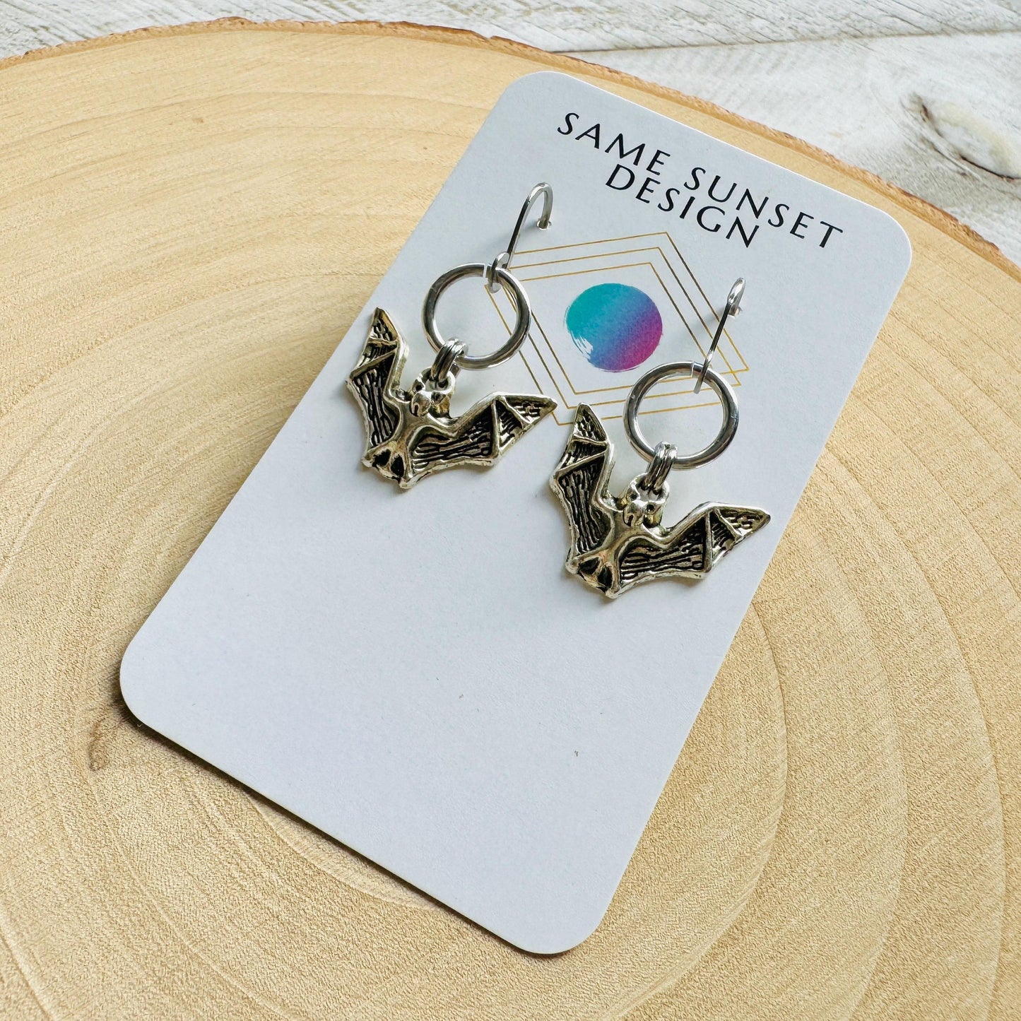 Silver Bat Earrings