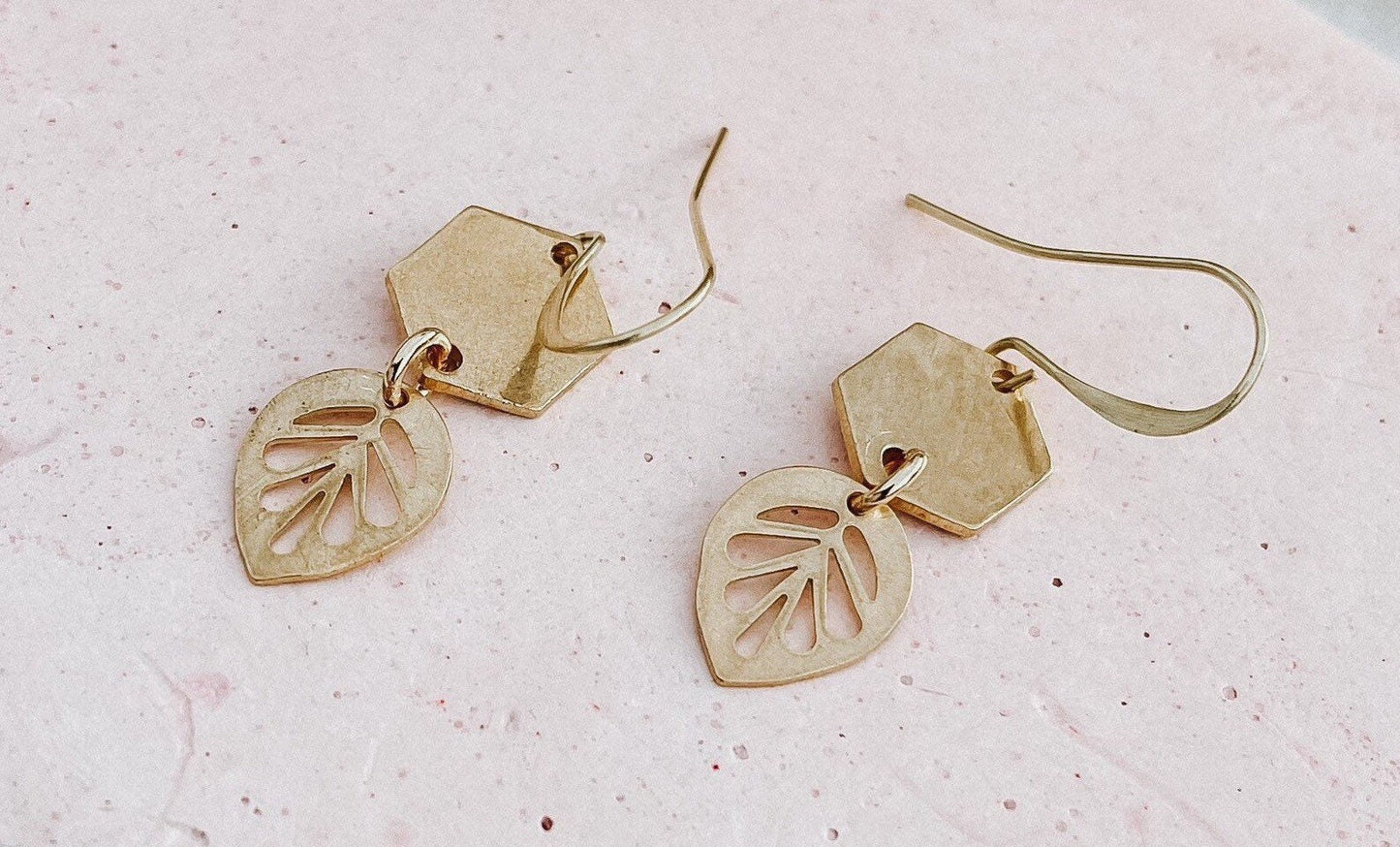 Brass Leaf Earrings