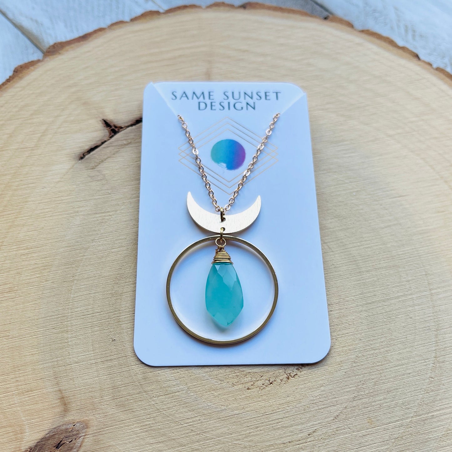 Chalcedony Moon Necklace