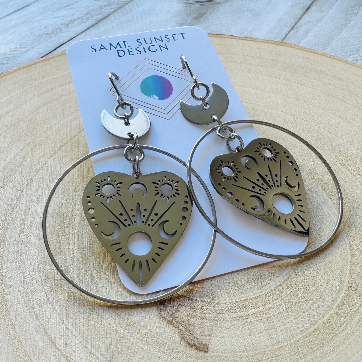 Stainless Steel Planchette Earrings