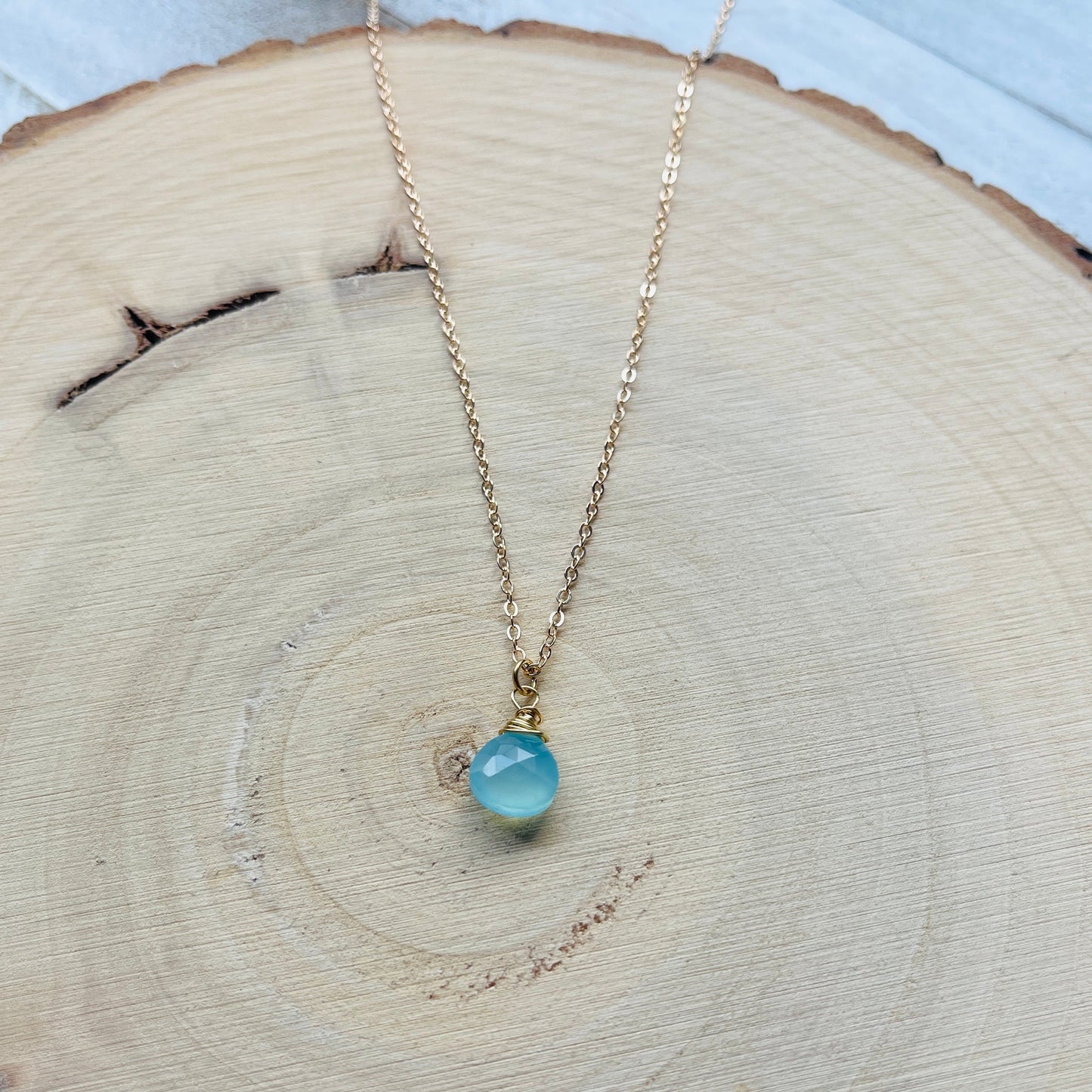 Aqua Chalcedony Necklace
