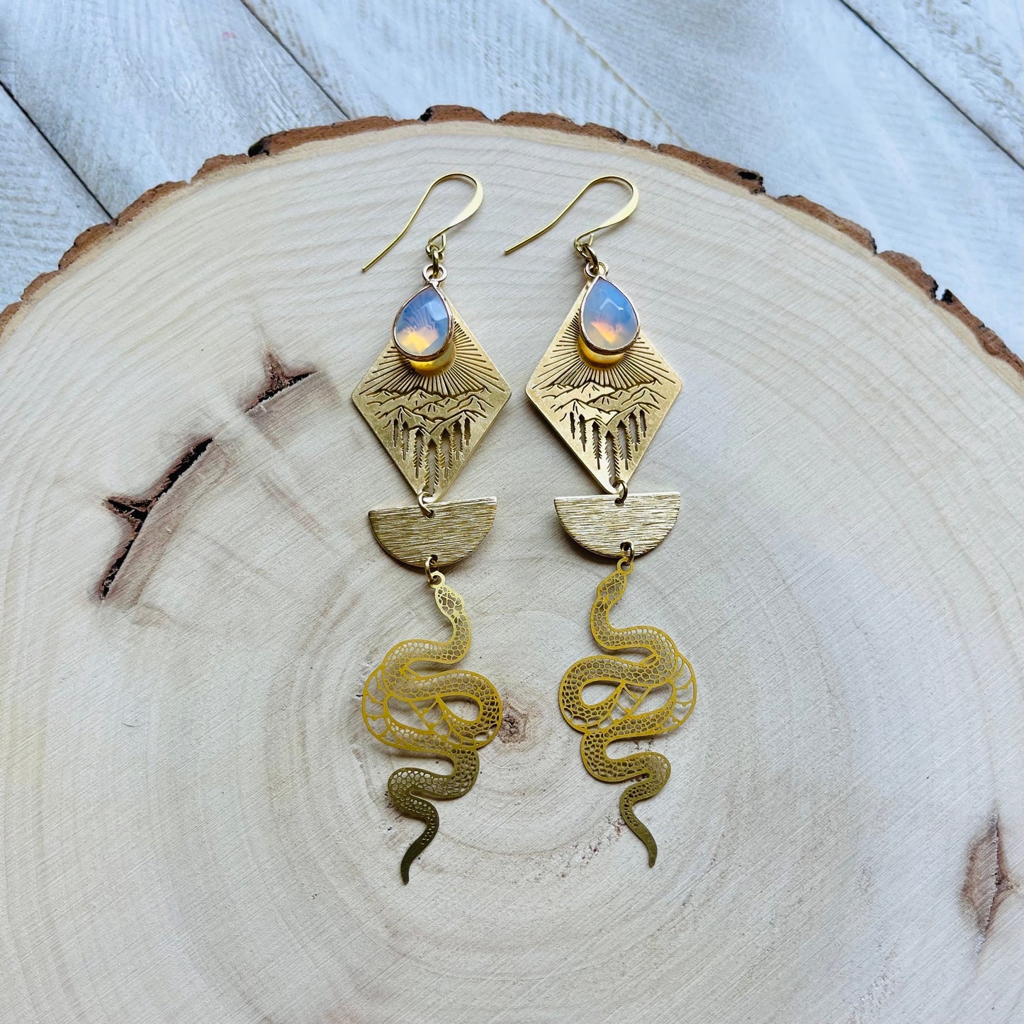 Opalite Snake Earrings