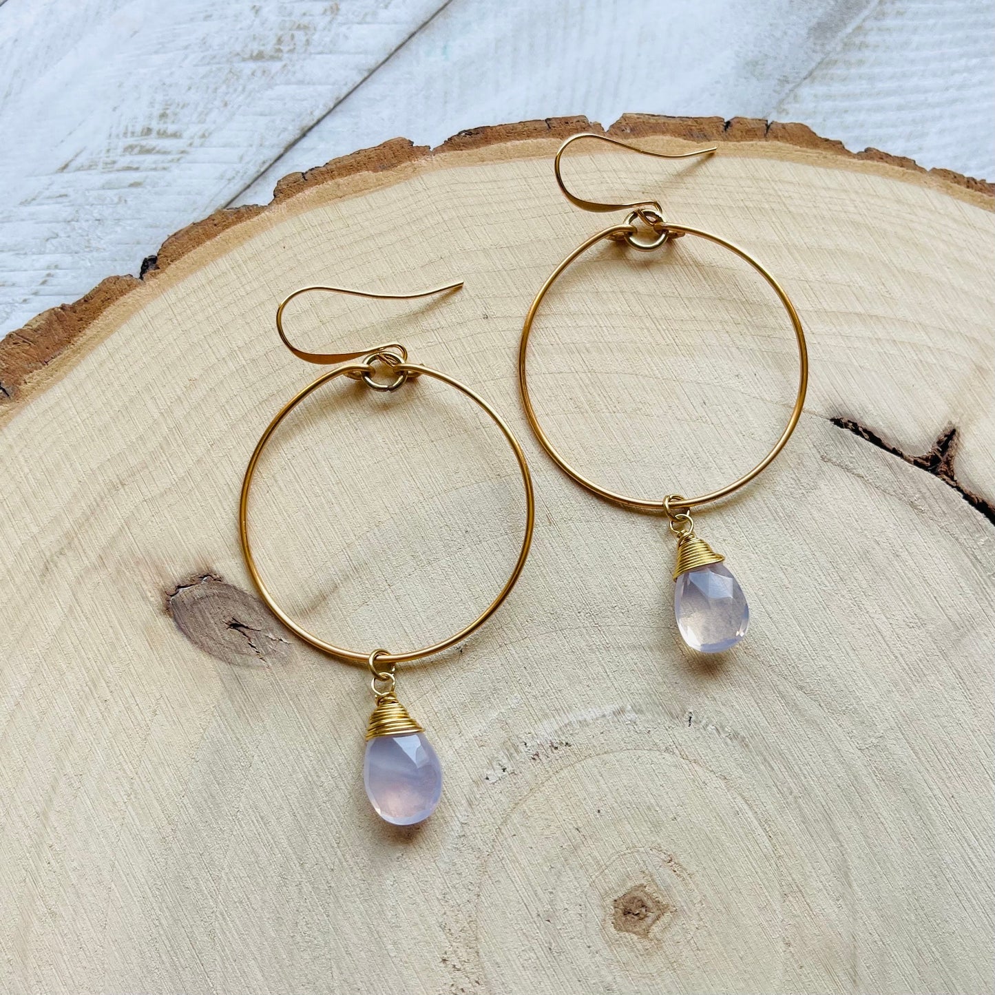 Amethyst Hoop Earrings