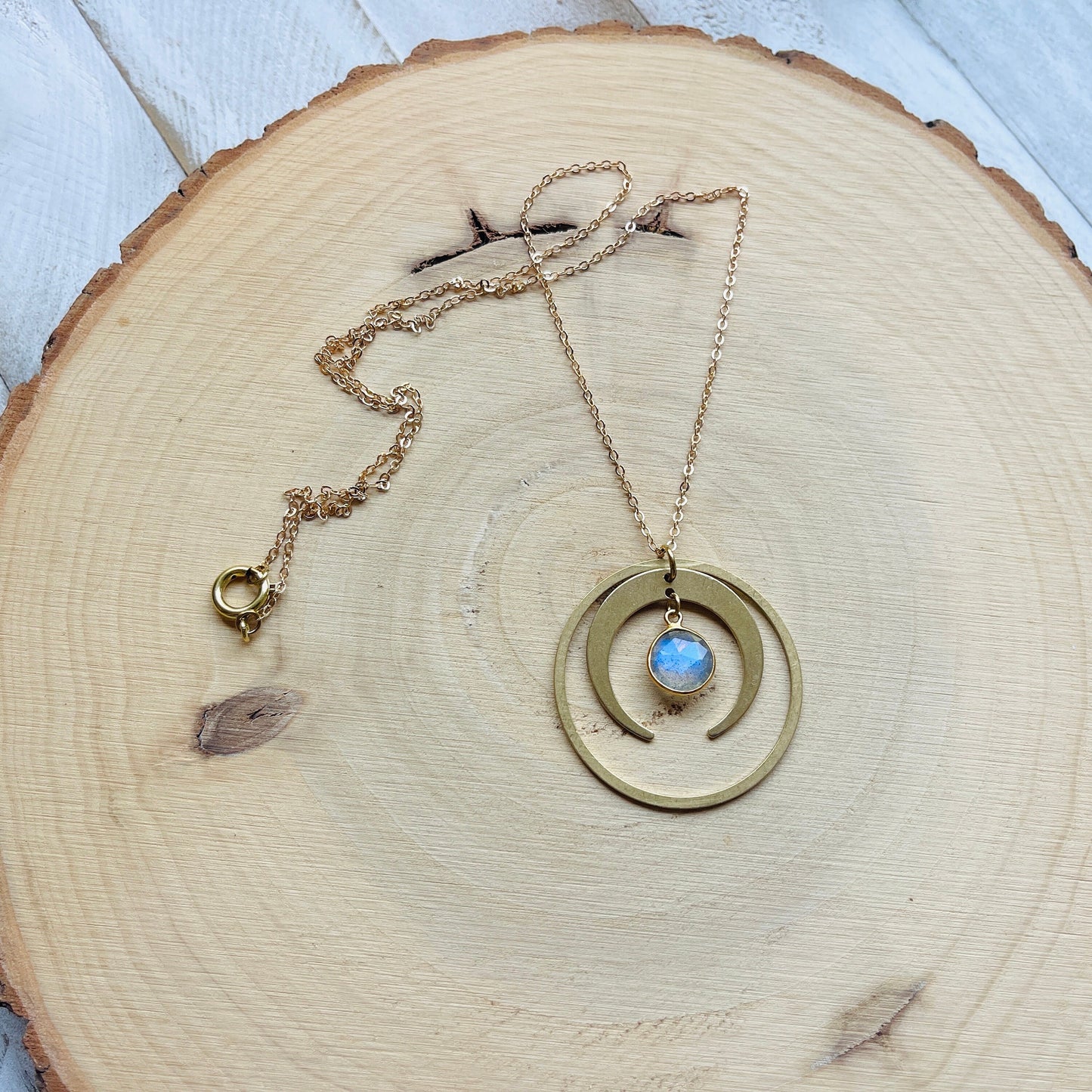 Labradorite Moon Necklace
