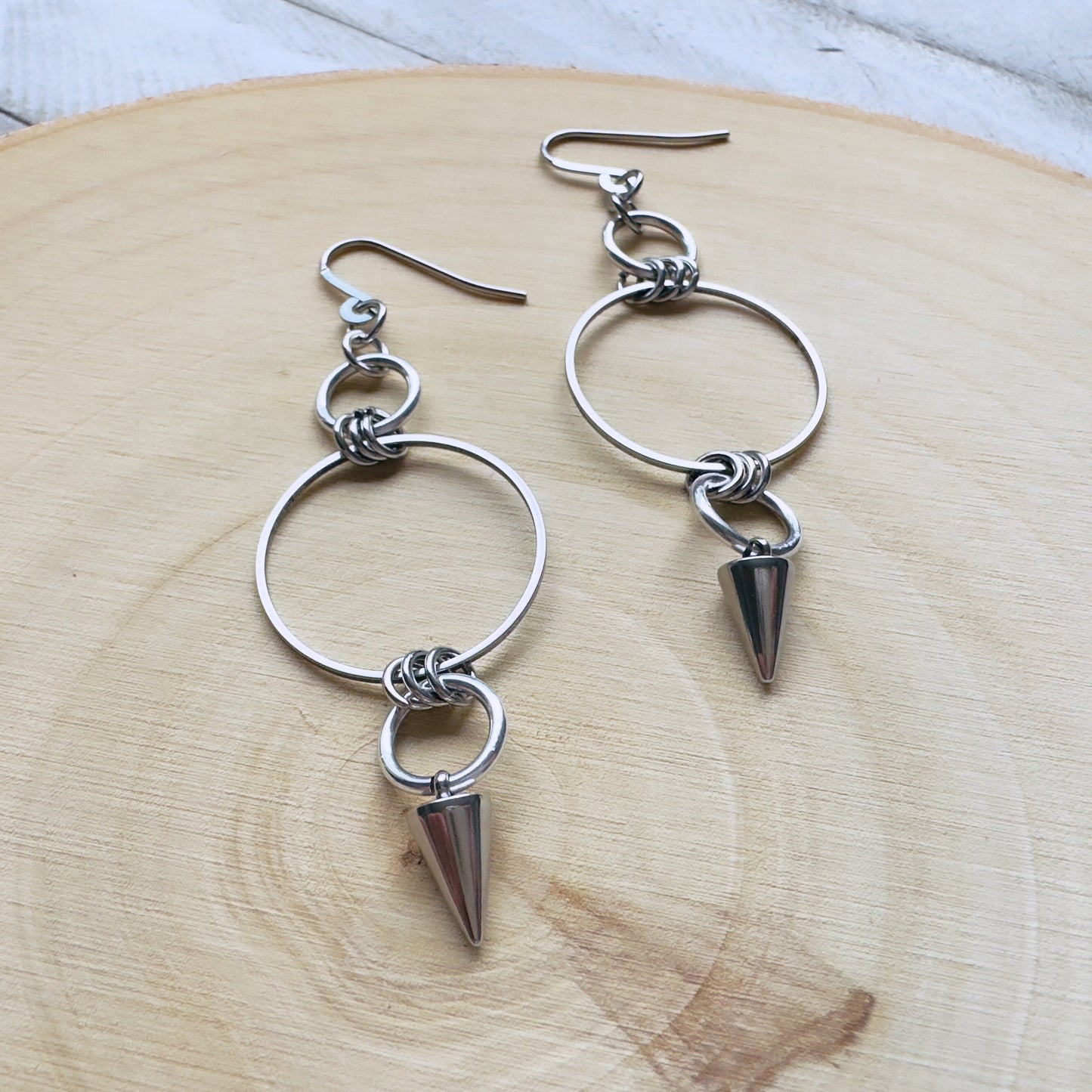 Stainless Steel Spike Earrings