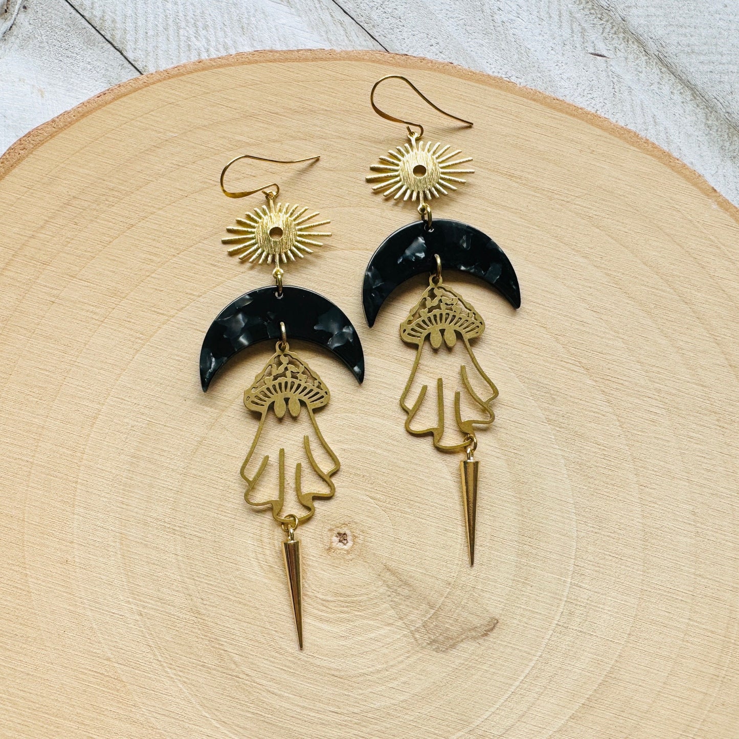Ghost Moon Spike Earrings