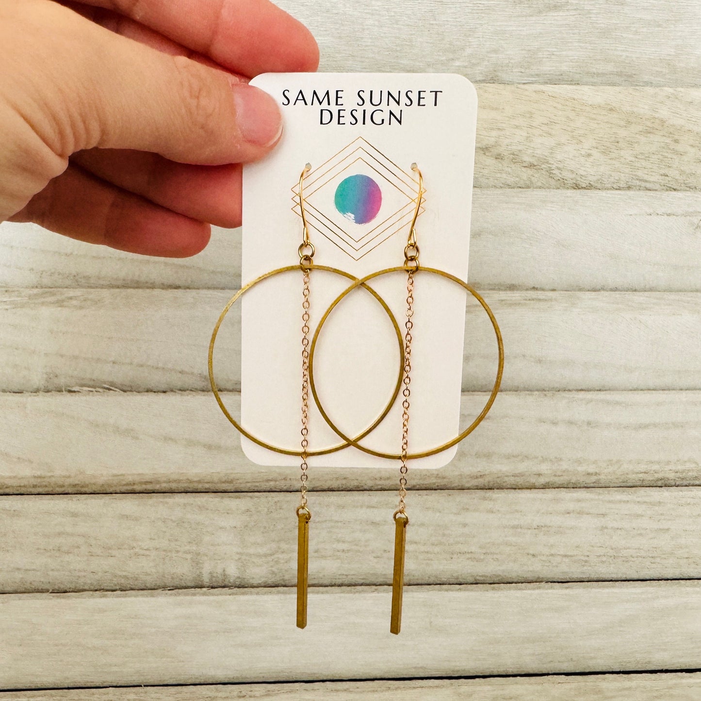 Brass Hoop Earrings