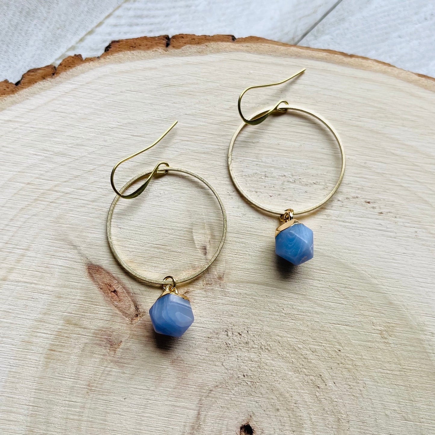 Agate Hoop Earrings