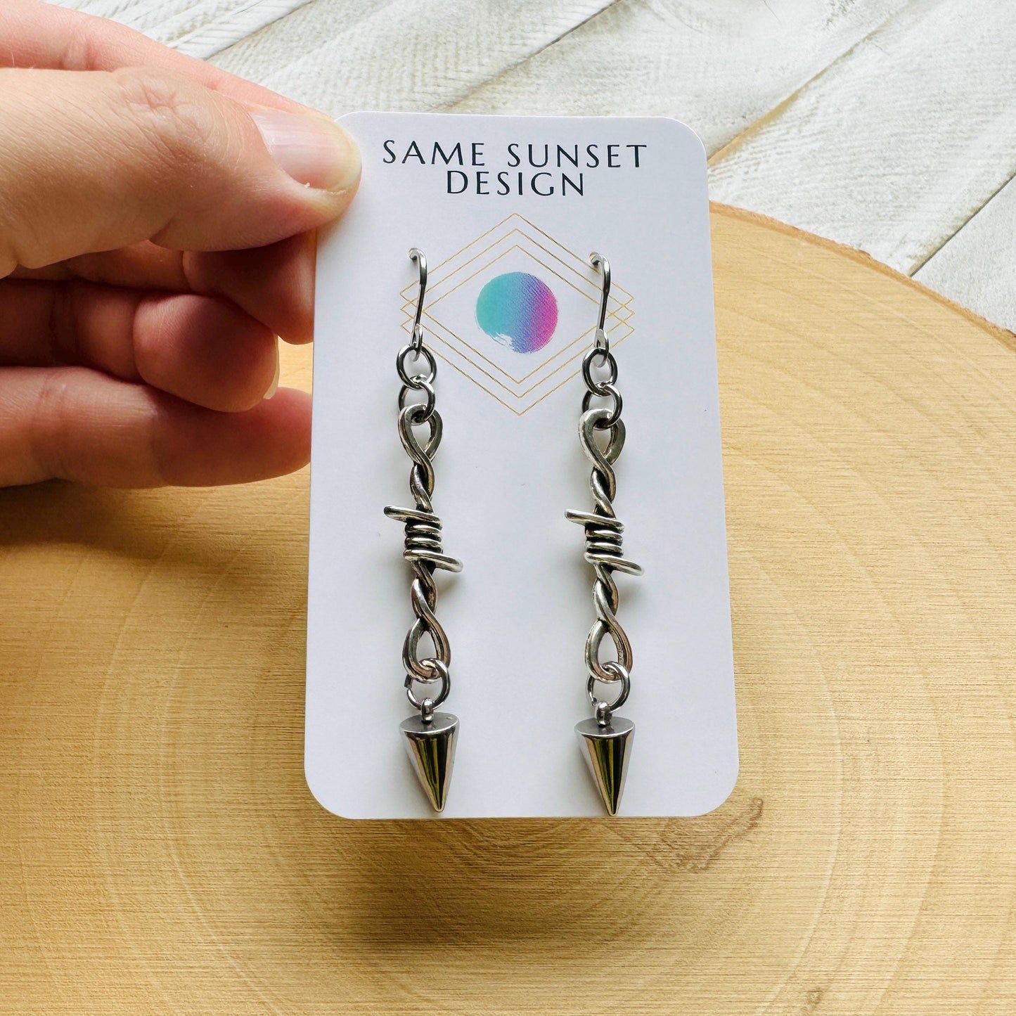 Barbed Wire Spike Earrings