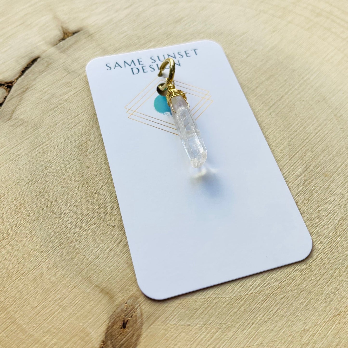 Quartz Crystal SIngle Huggie Hoop Earring