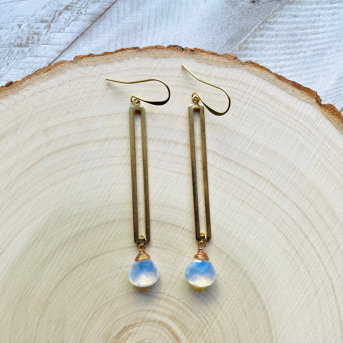 Brass Opalite Earrings