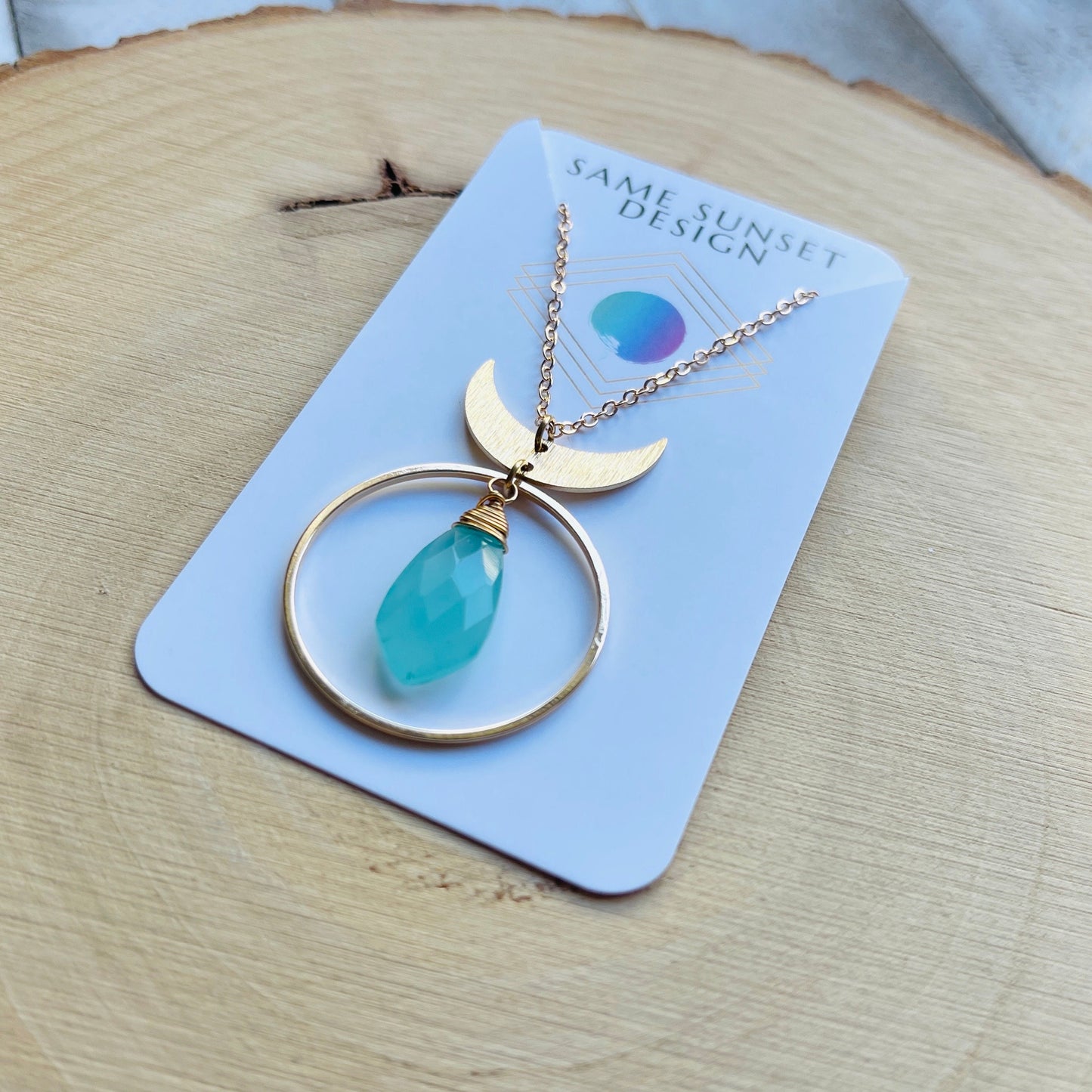 Chalcedony Moon Necklace