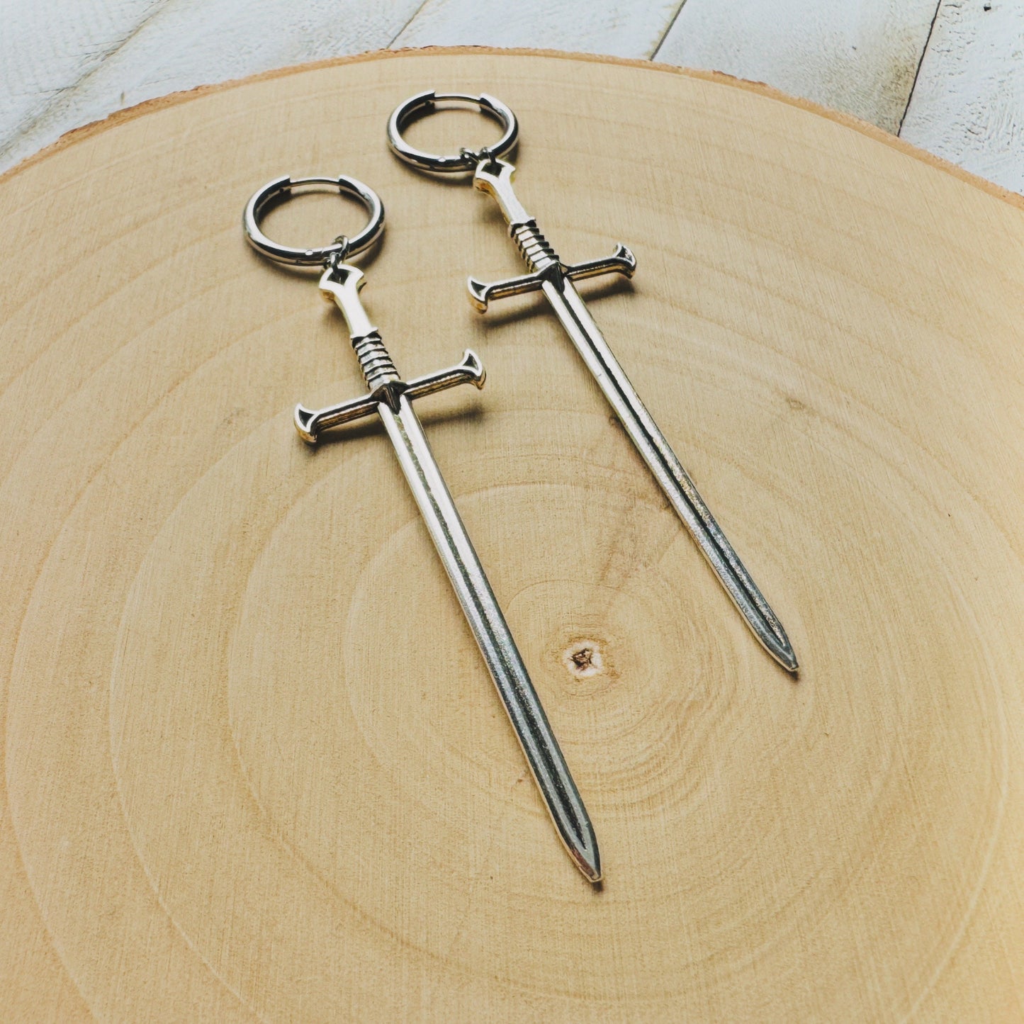 Sword Huggie Hoop Earrings