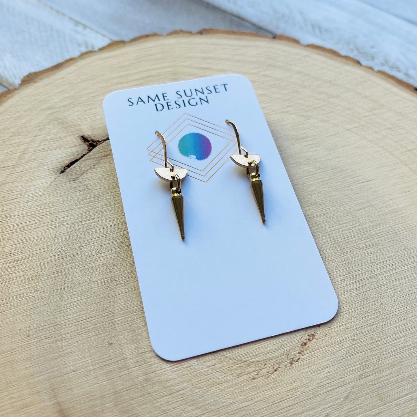 Brass Spike Earrings