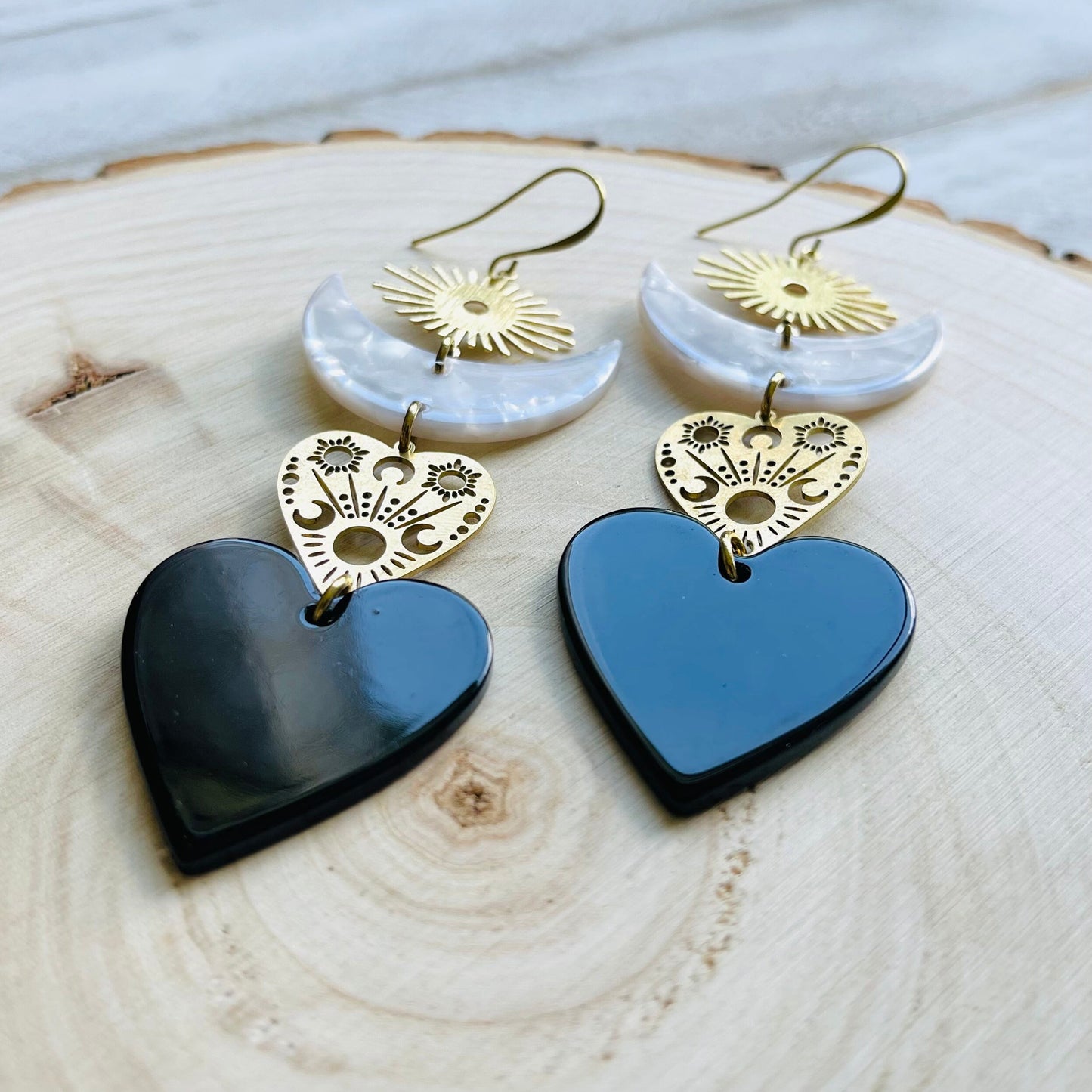 Goth Heart Earrings