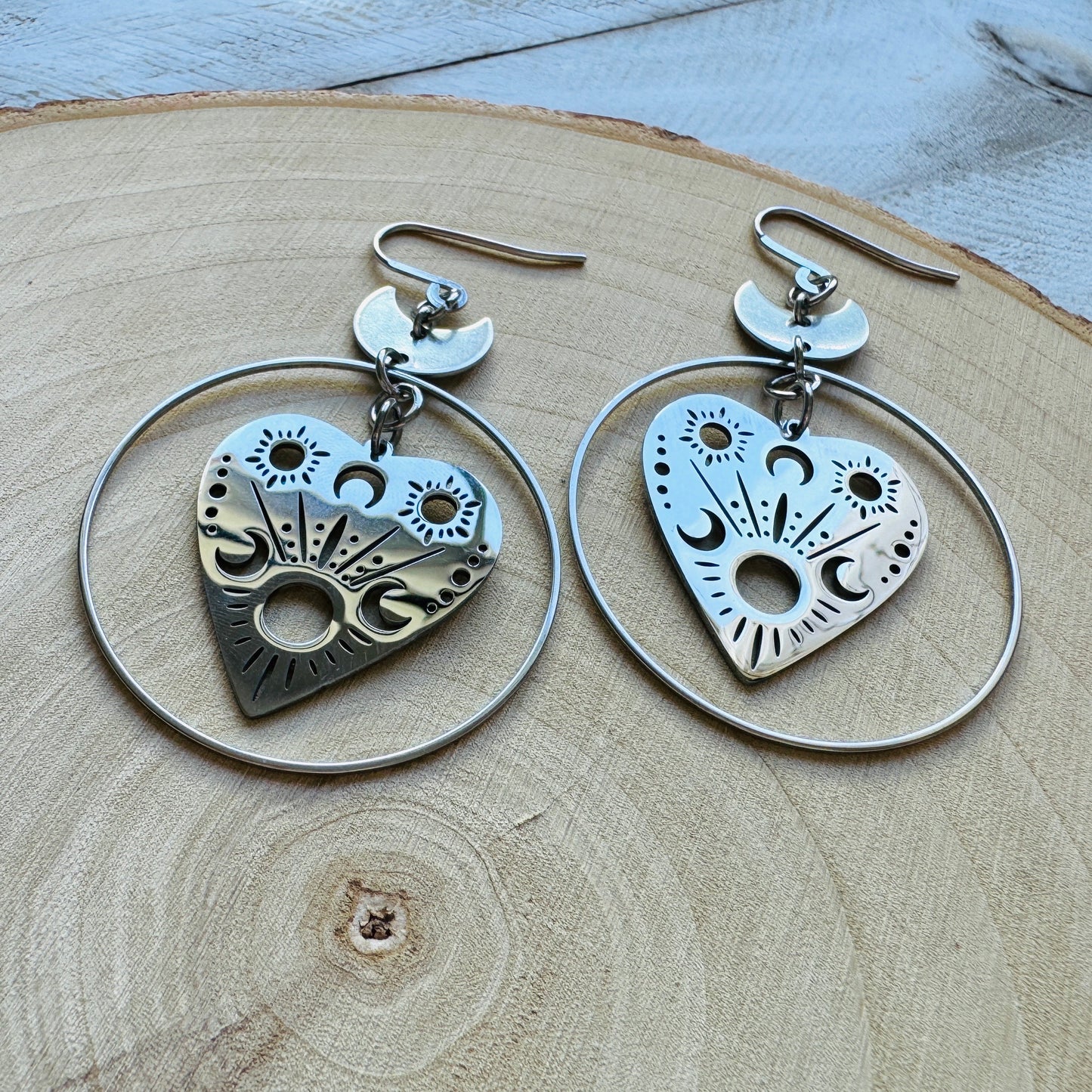 Stainless Steel Planchette Earrings