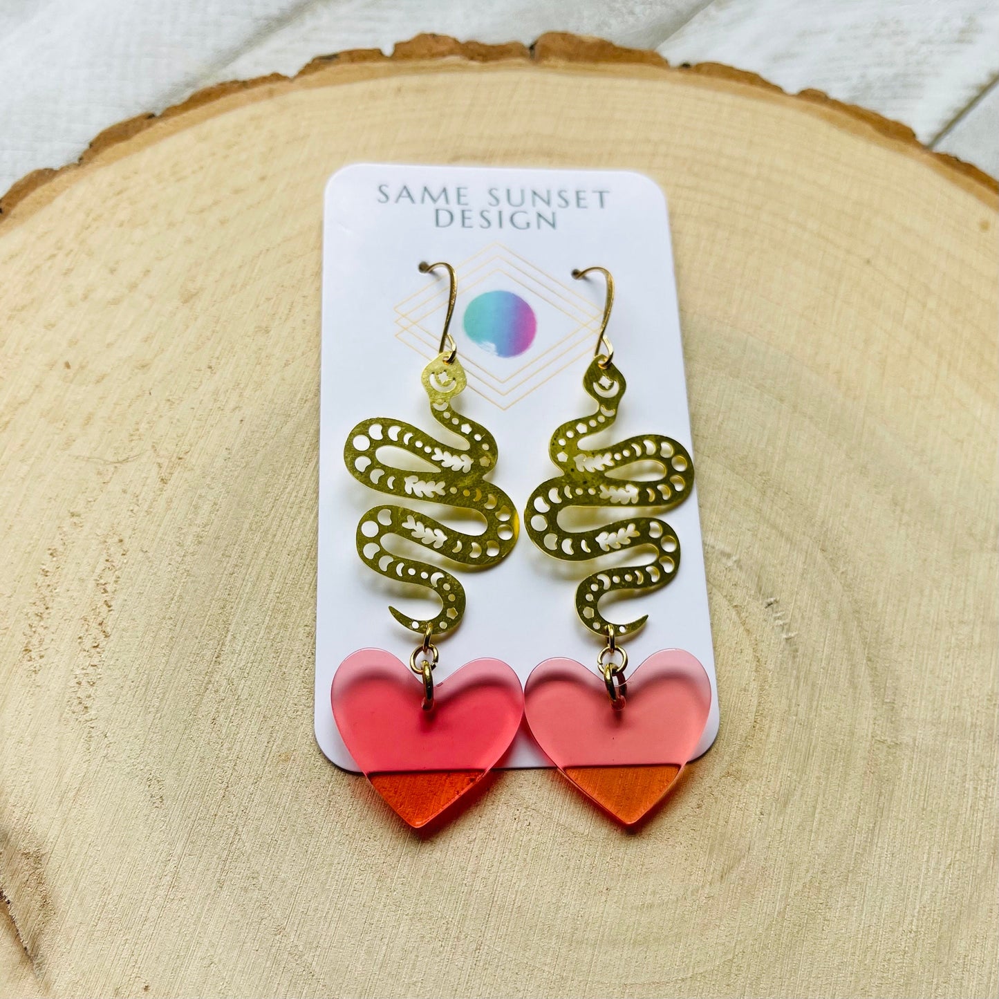 Snake Heart Earrings