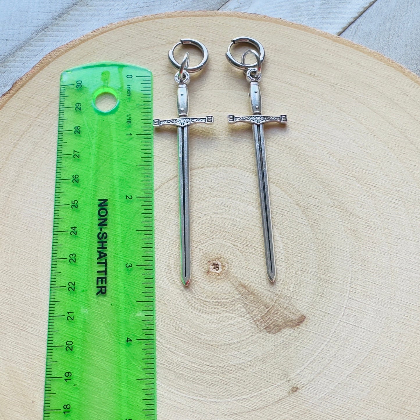 Sword Huggie Hoop Earrings