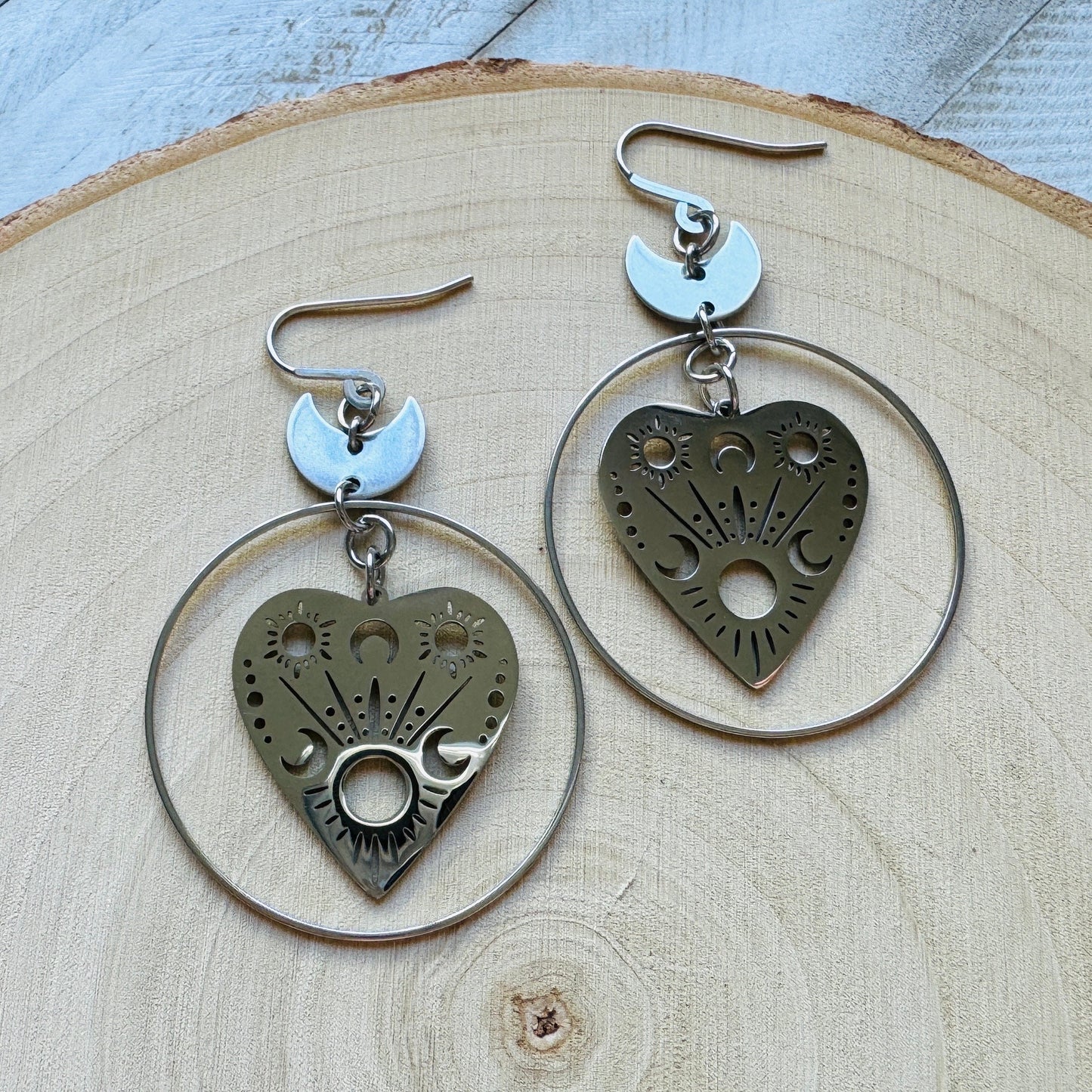 Stainless Steel Planchette Earrings