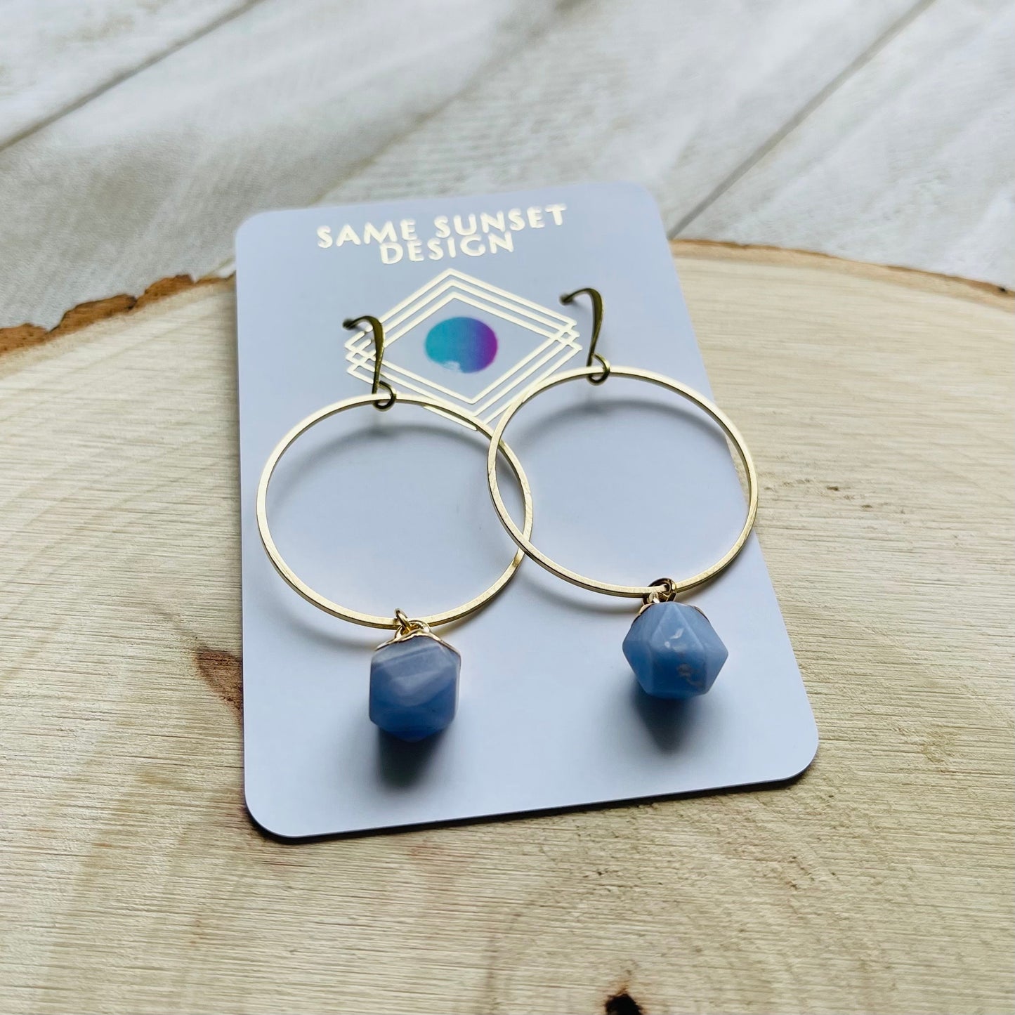 Agate Hoop Earrings