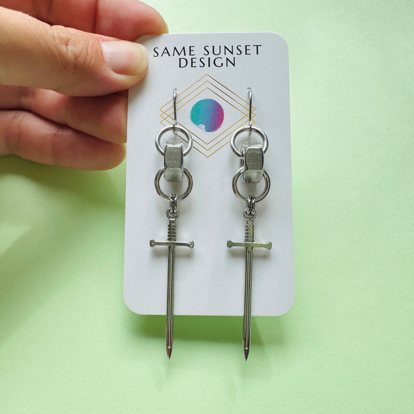 SIlver Dagger Earrings