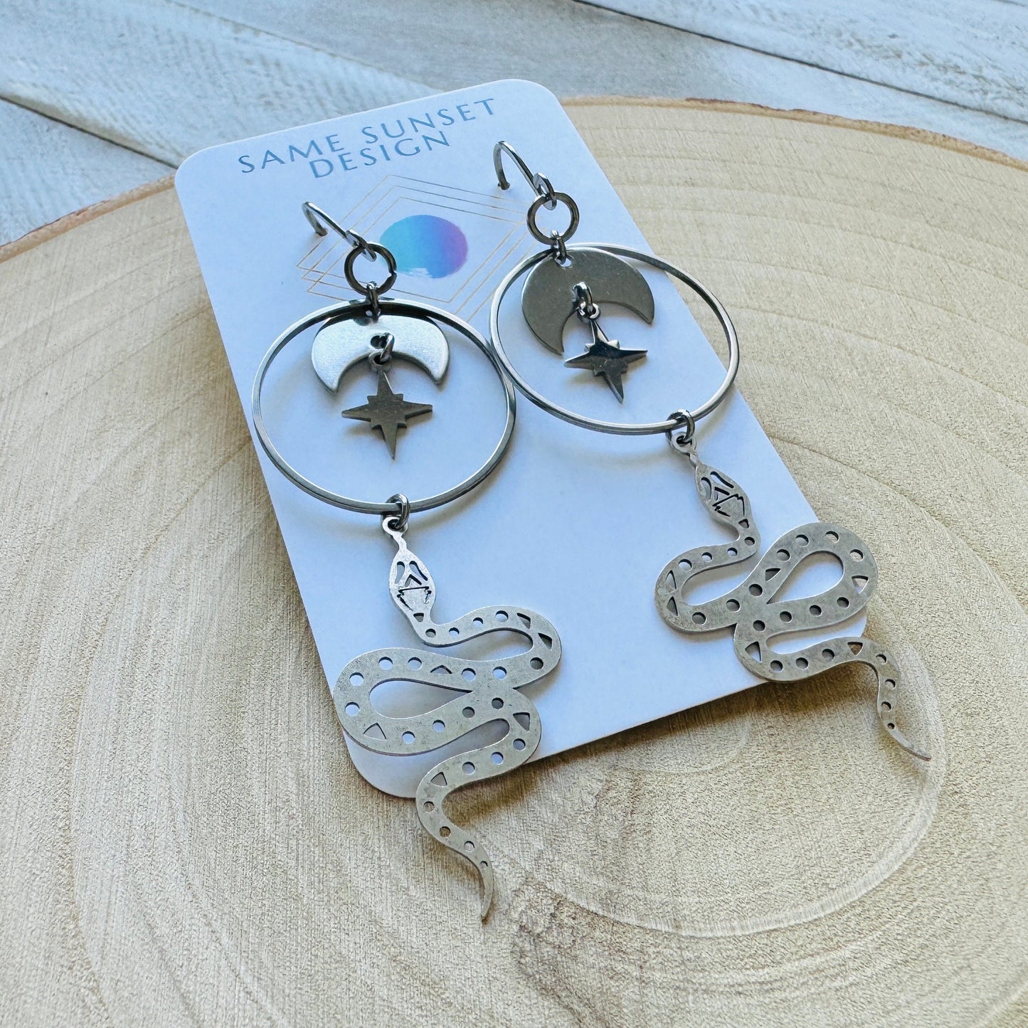 Stainless Steel Snake Earrings