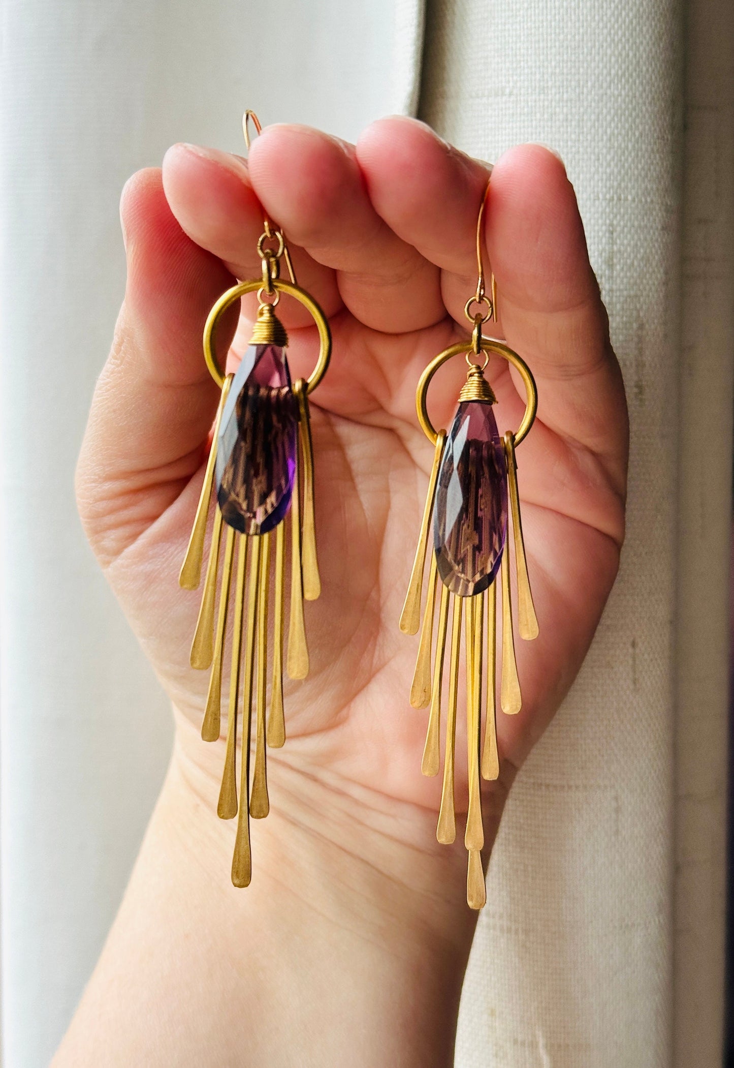 Amethyst Fringe Earrings